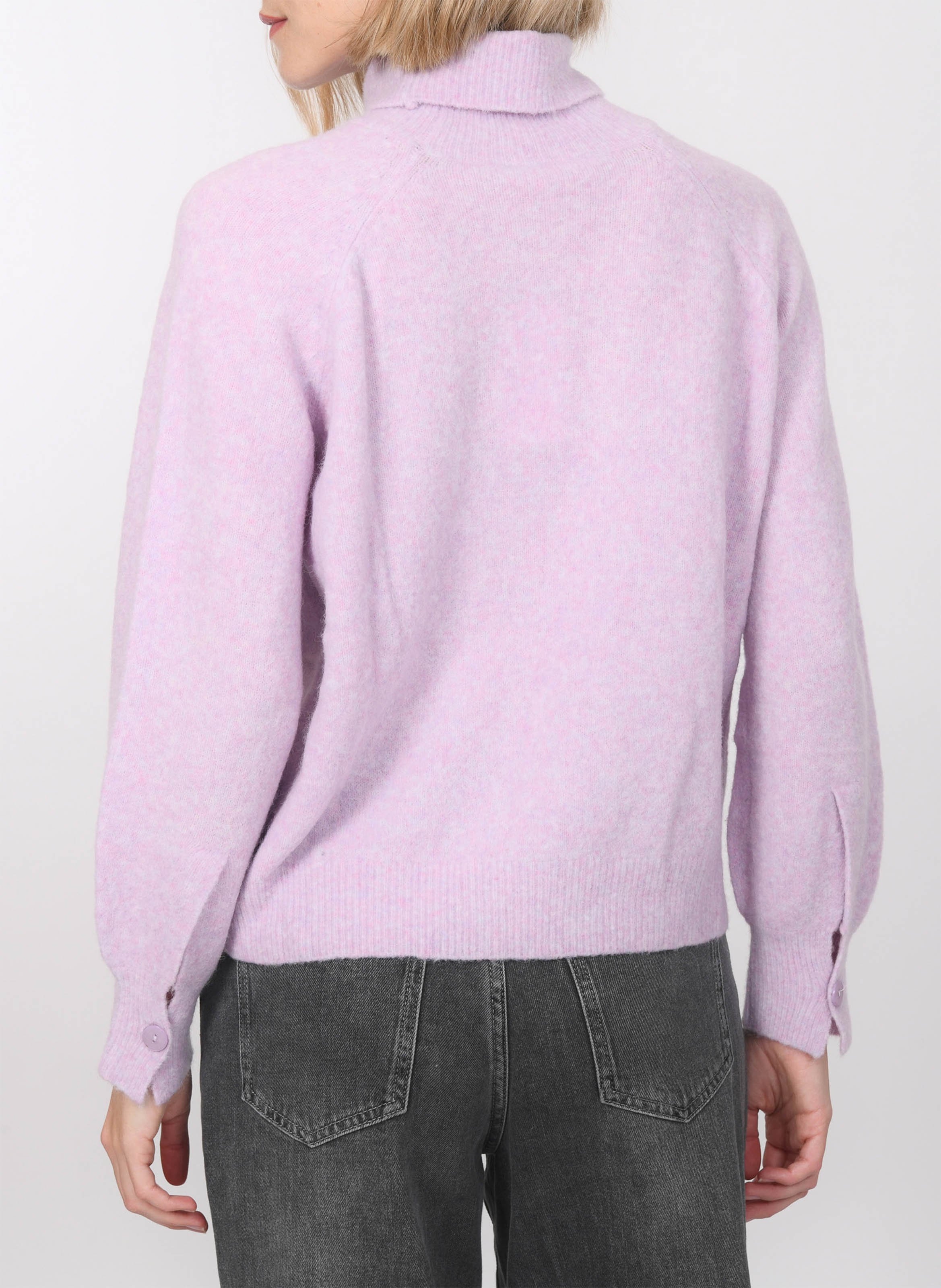 Gerade geschnittener Rollkragenpullover aus Wollmix KOOKAI Violett