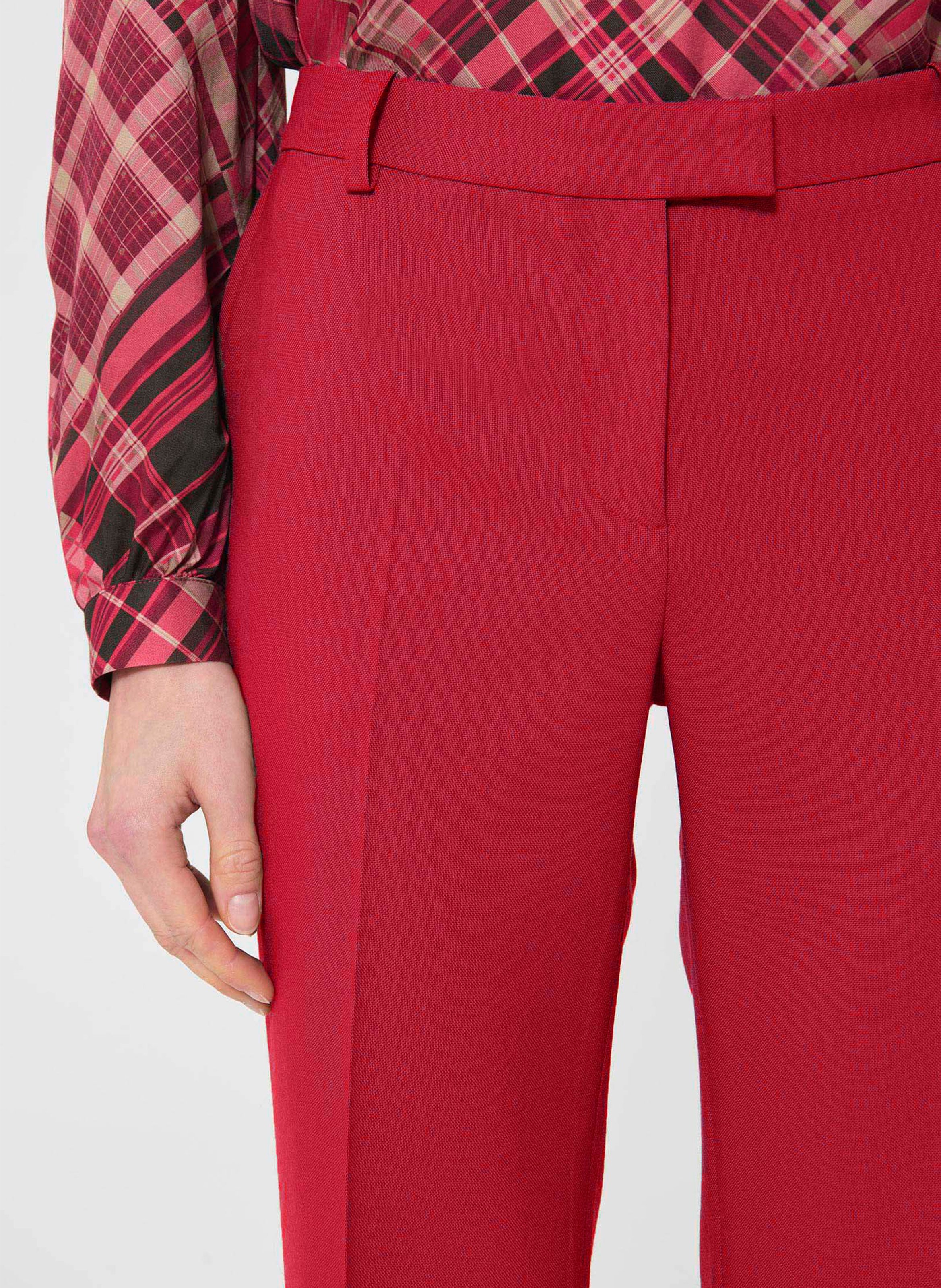 Pantalon droit en laine TARA JARMON Rouge