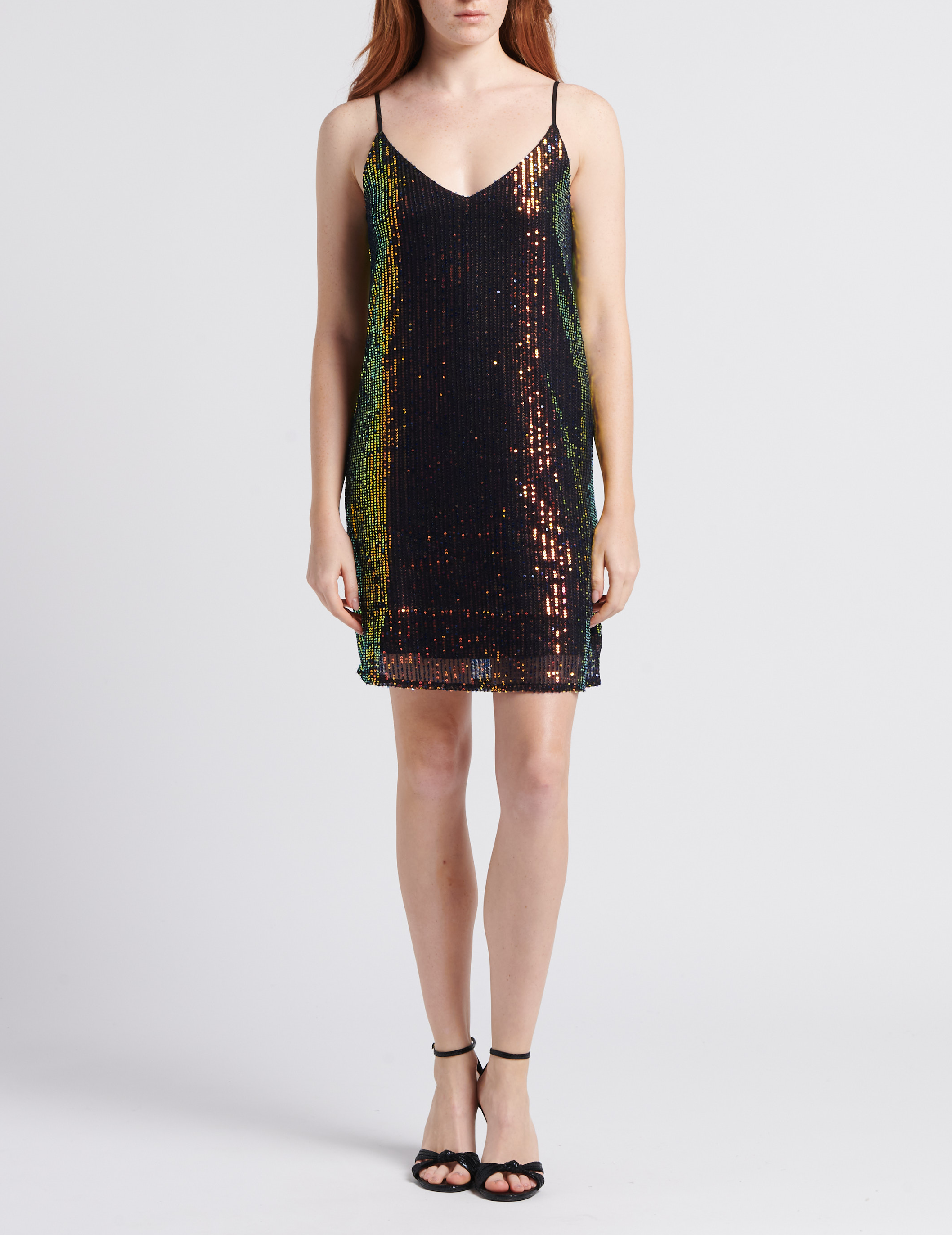 Korte jurk met V-hals en lovertjes LA PETITE ETOILE Veelkleurig