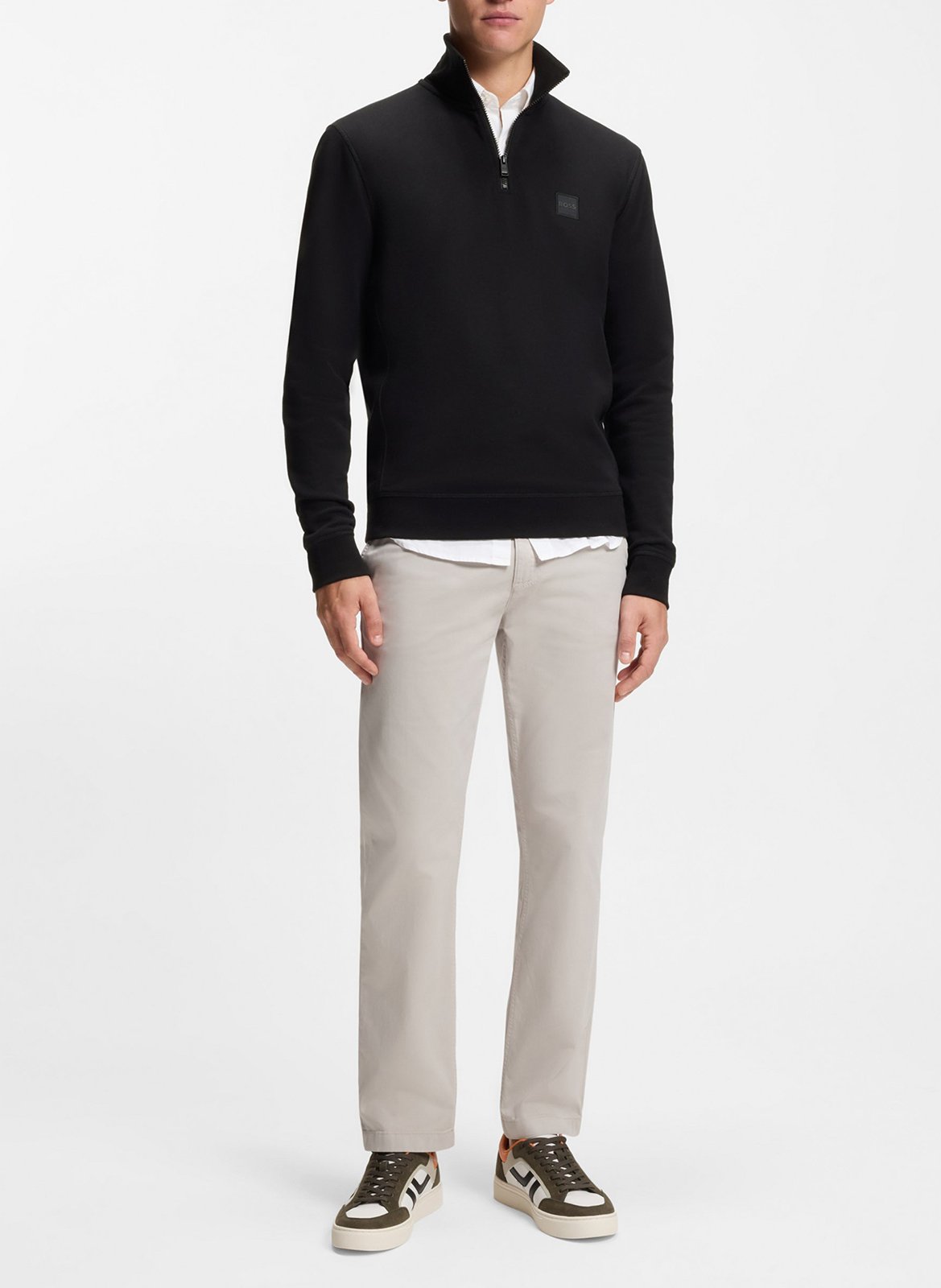 a refSweat col camionneur en coton BOSS Black