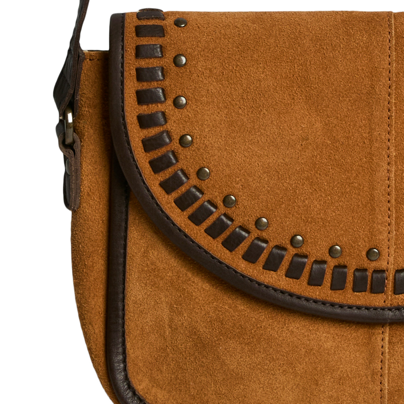 Leren schoudertas PIECES Bruin