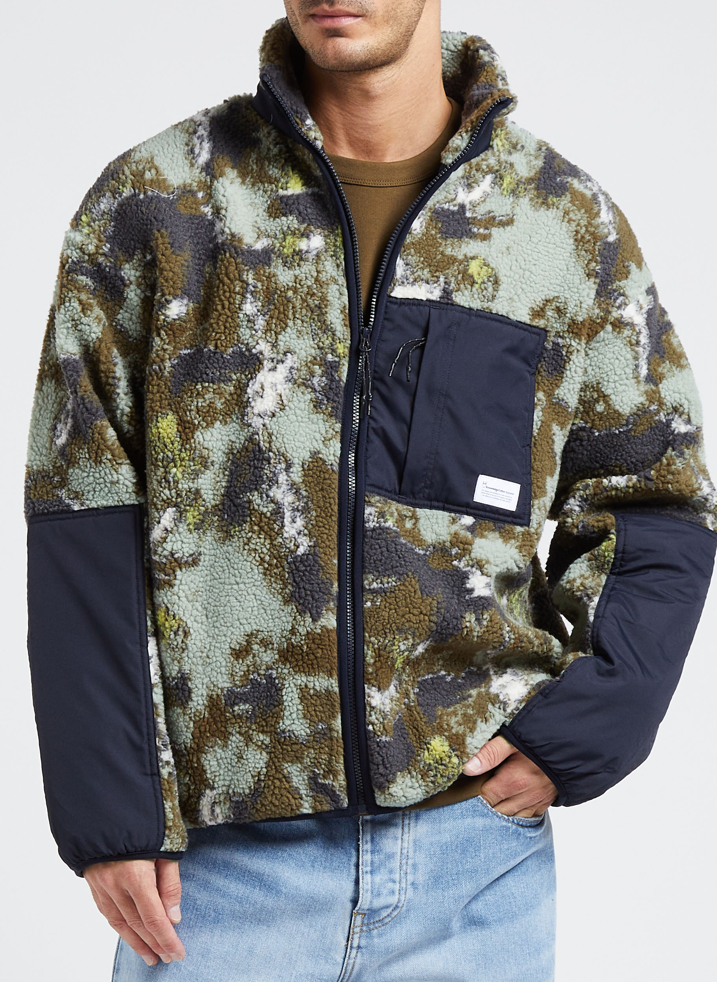 Oversize high-neck fleece jacket KNOWLEDGE COTTON APPAREL Multicolored