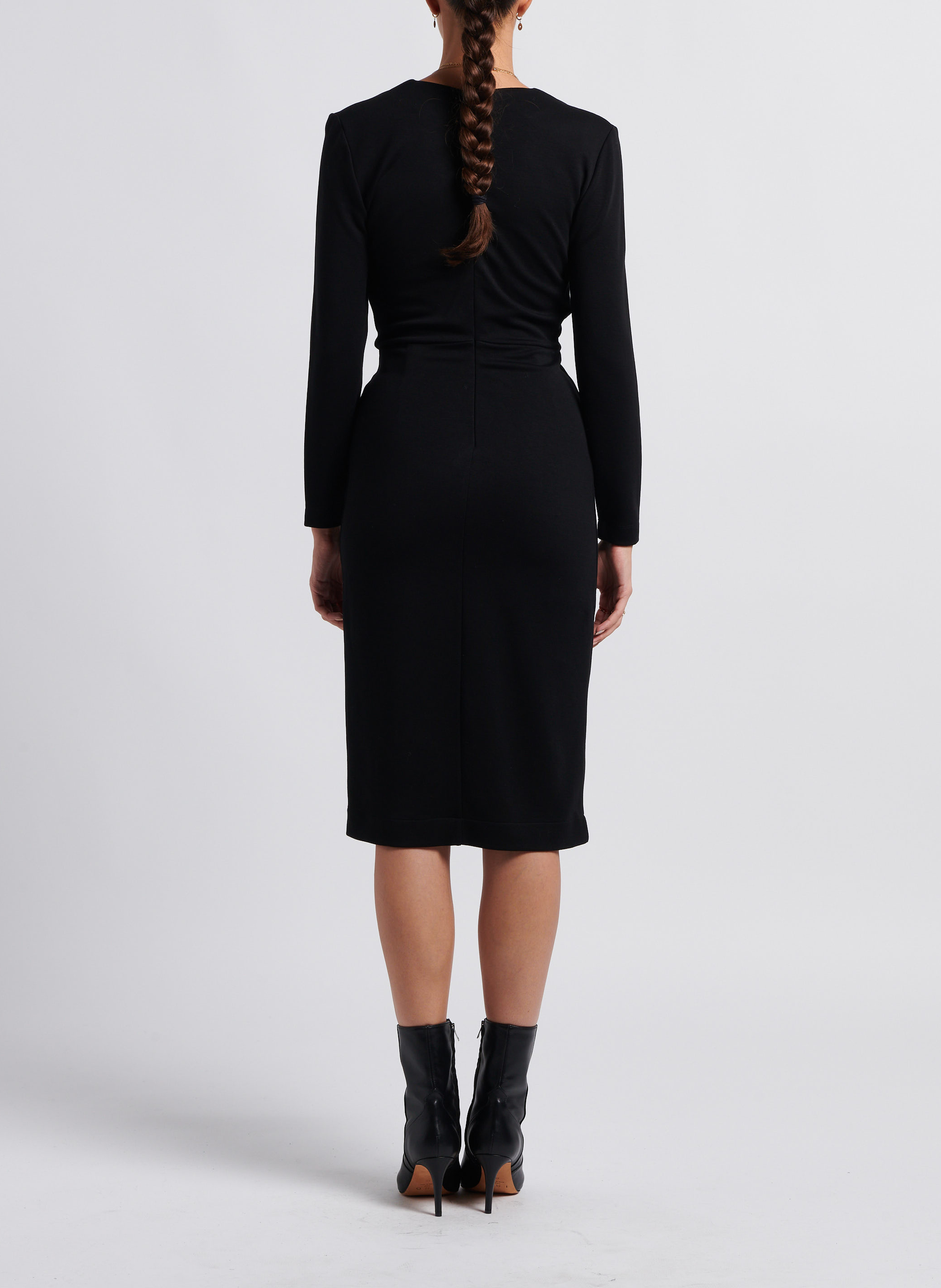 Halflange jurk met V-hals IRO Zwart