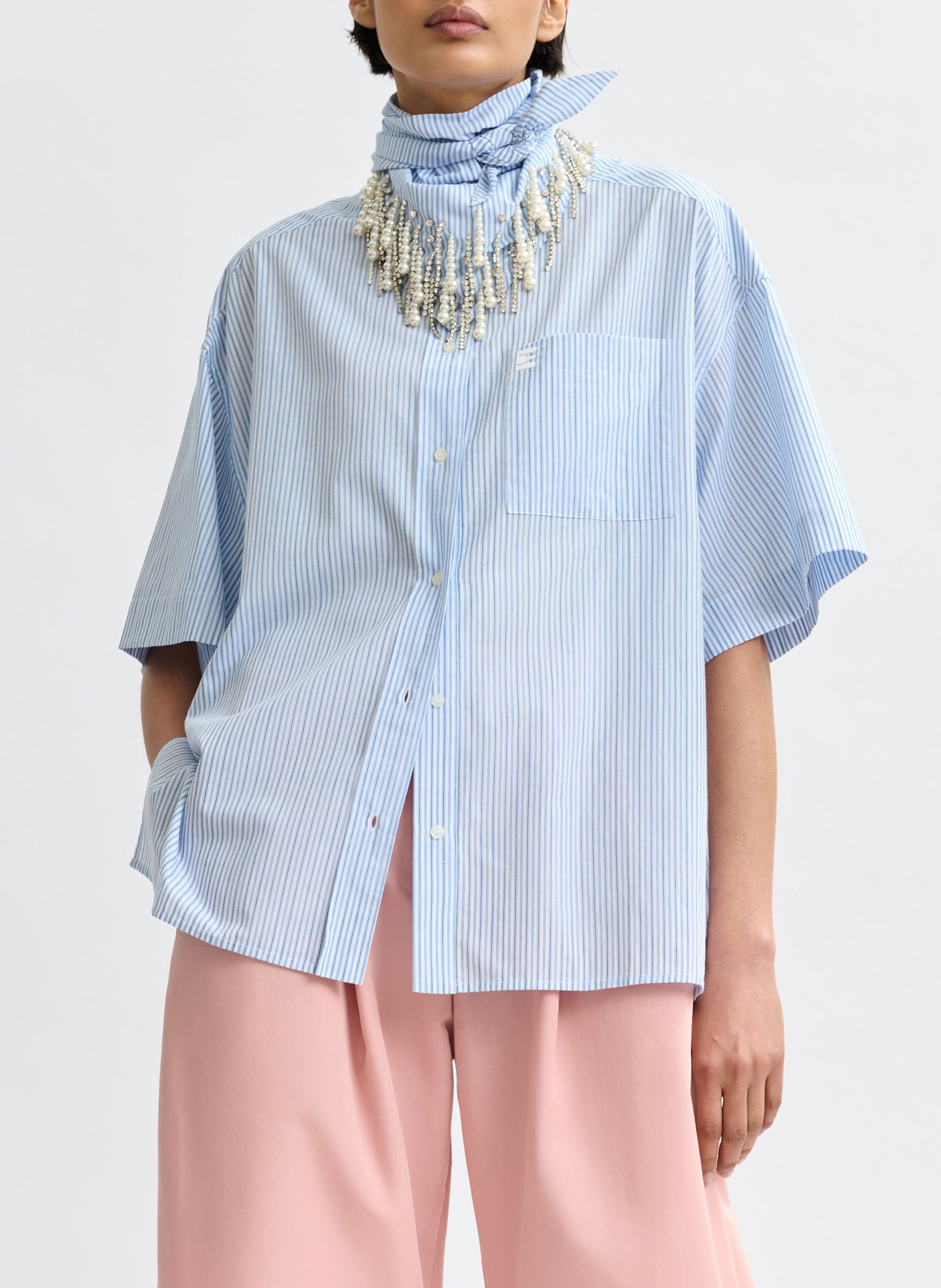 Blouse met klassieke kraag ESSENTIEL ANTWERP Blauw