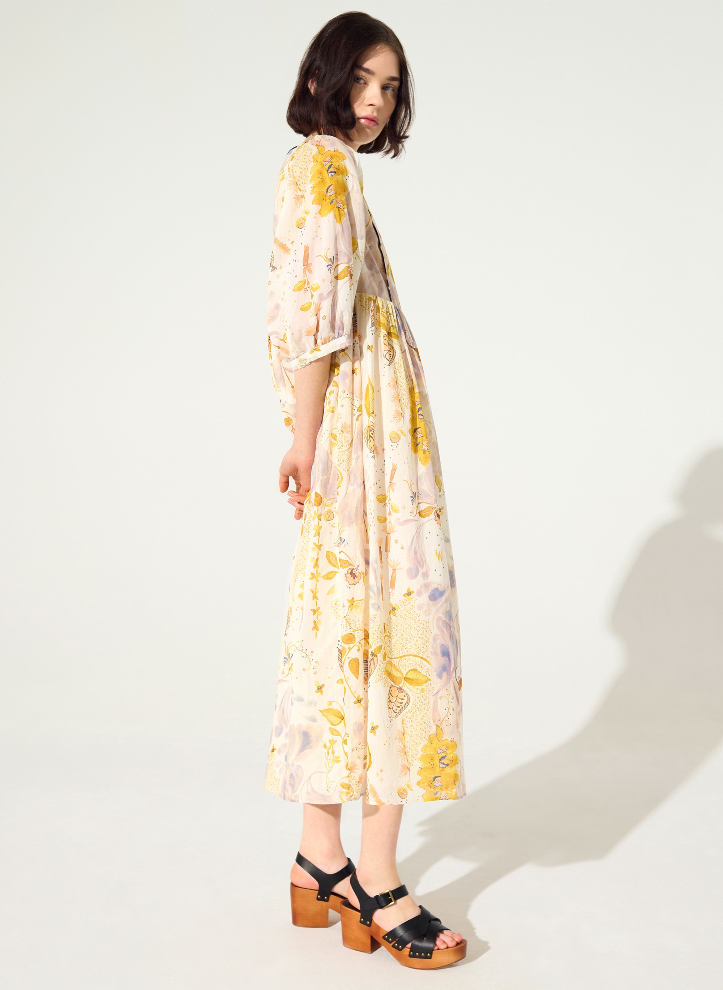 Robe longue ample en coton  COTELAC Blanc