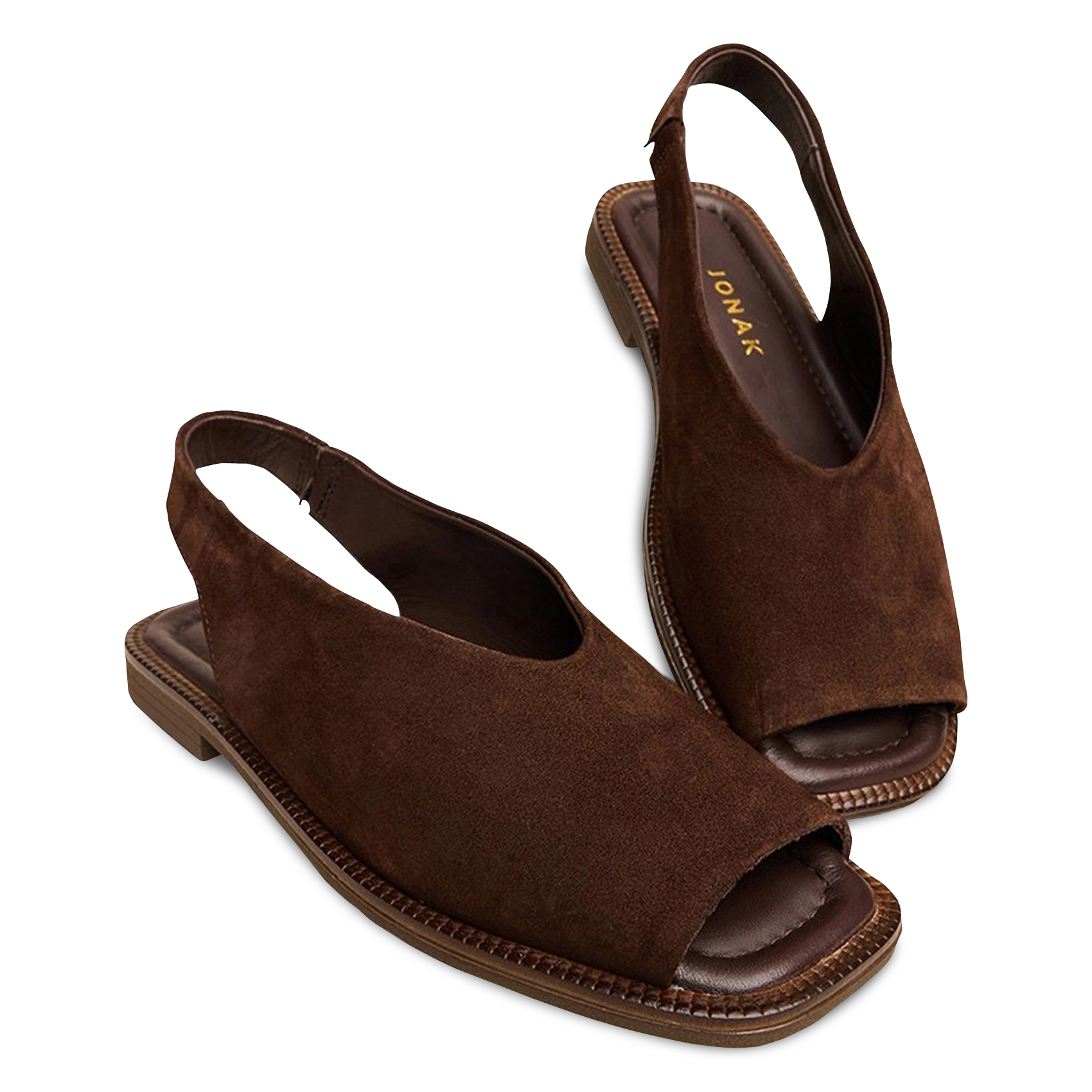 Slingback suede leather ballerina flats JONAK Brown