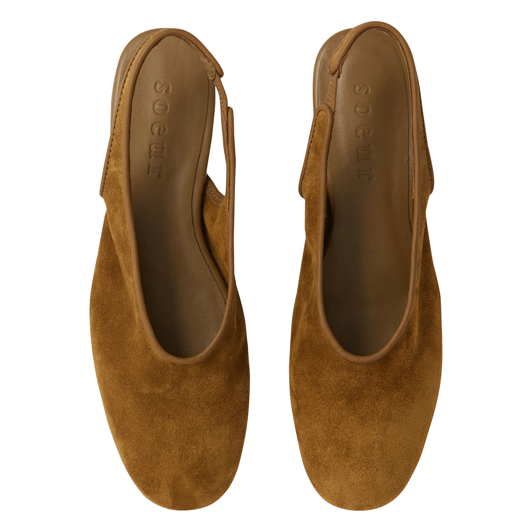 Ballerines slingbacks en cuir velours SOEUR Braun