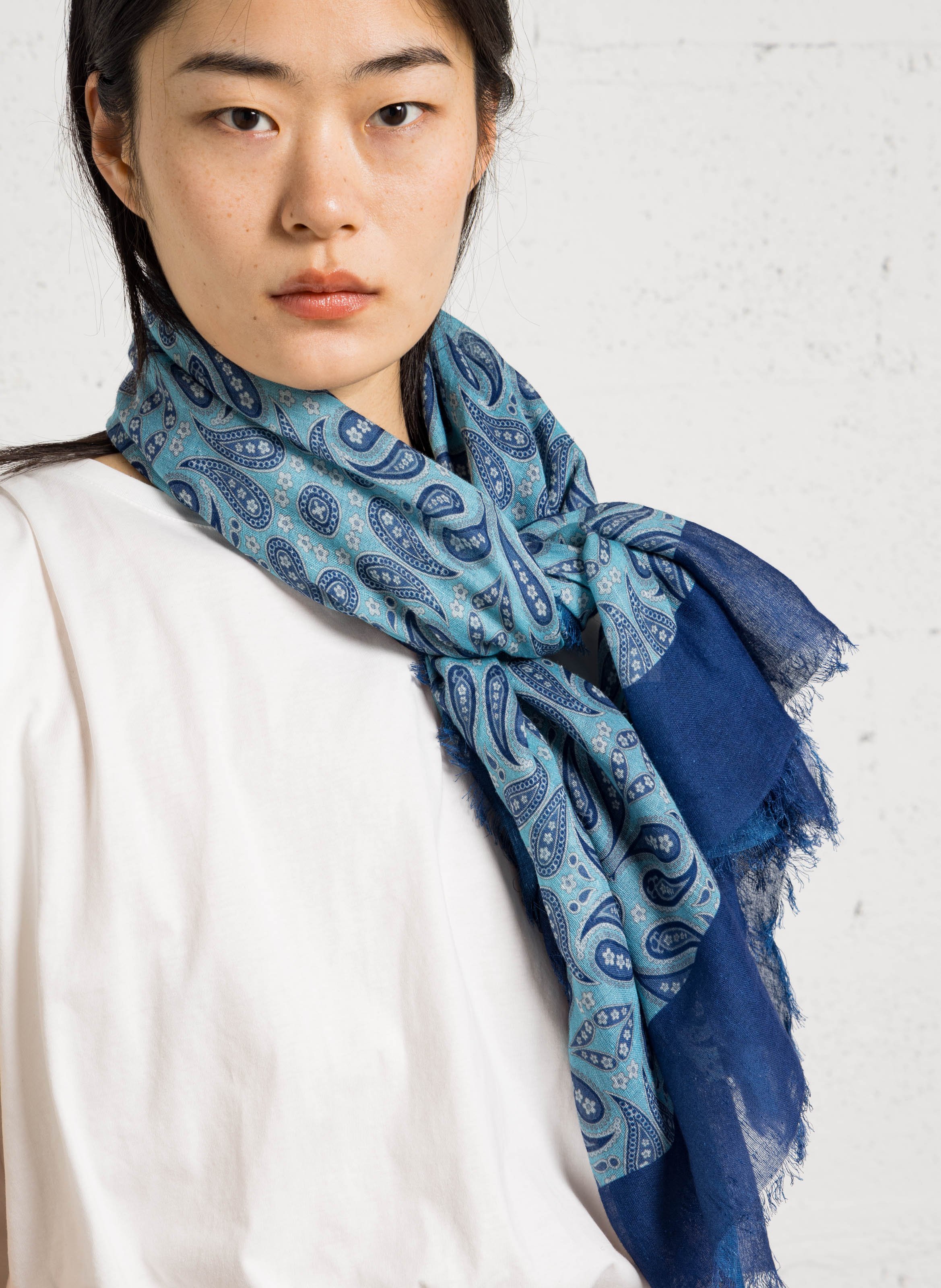 Printed square scarf SUD EXPRESS Blue