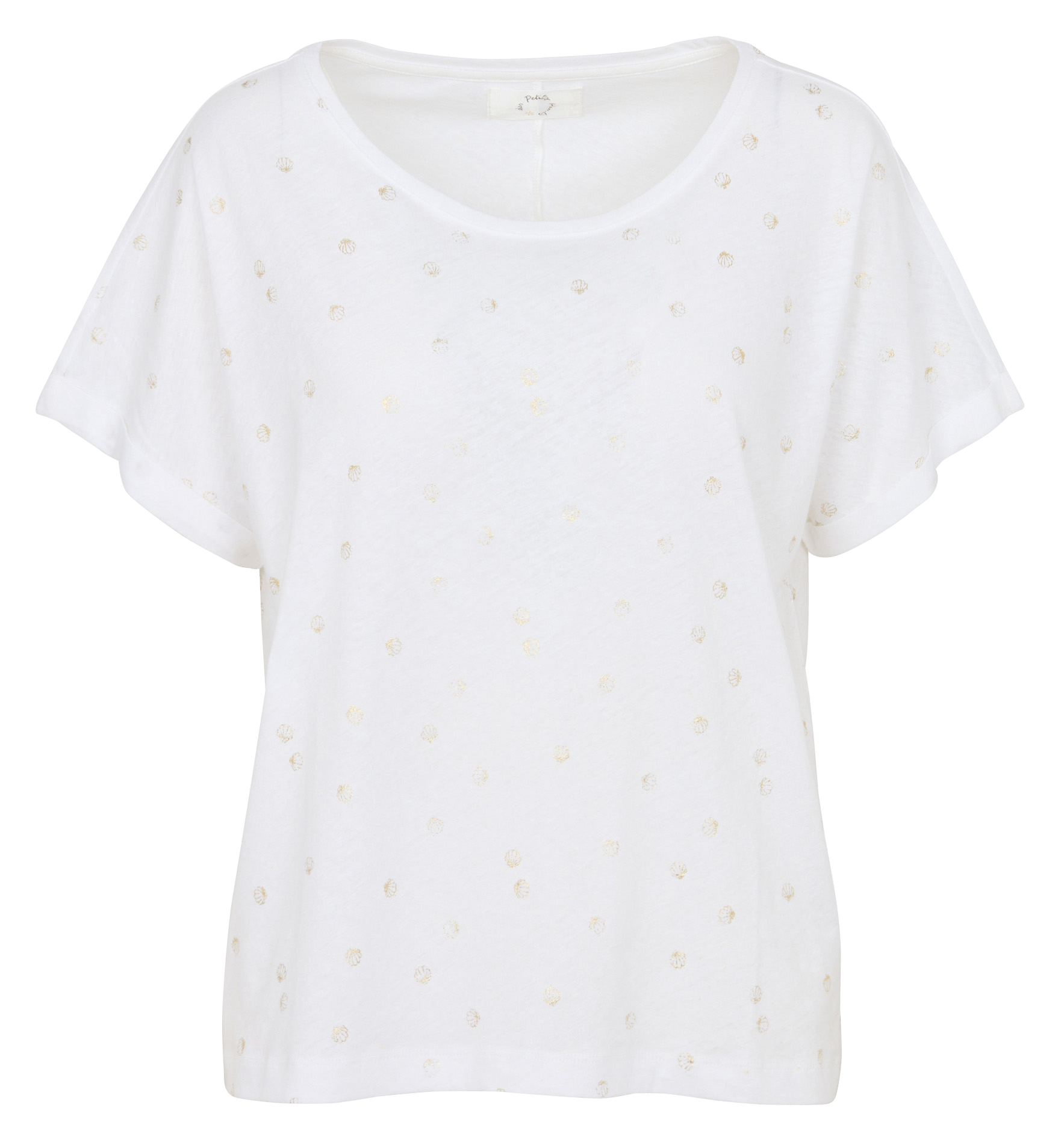 Boxy jacquard t-shirt DES PETITS HAUTS White