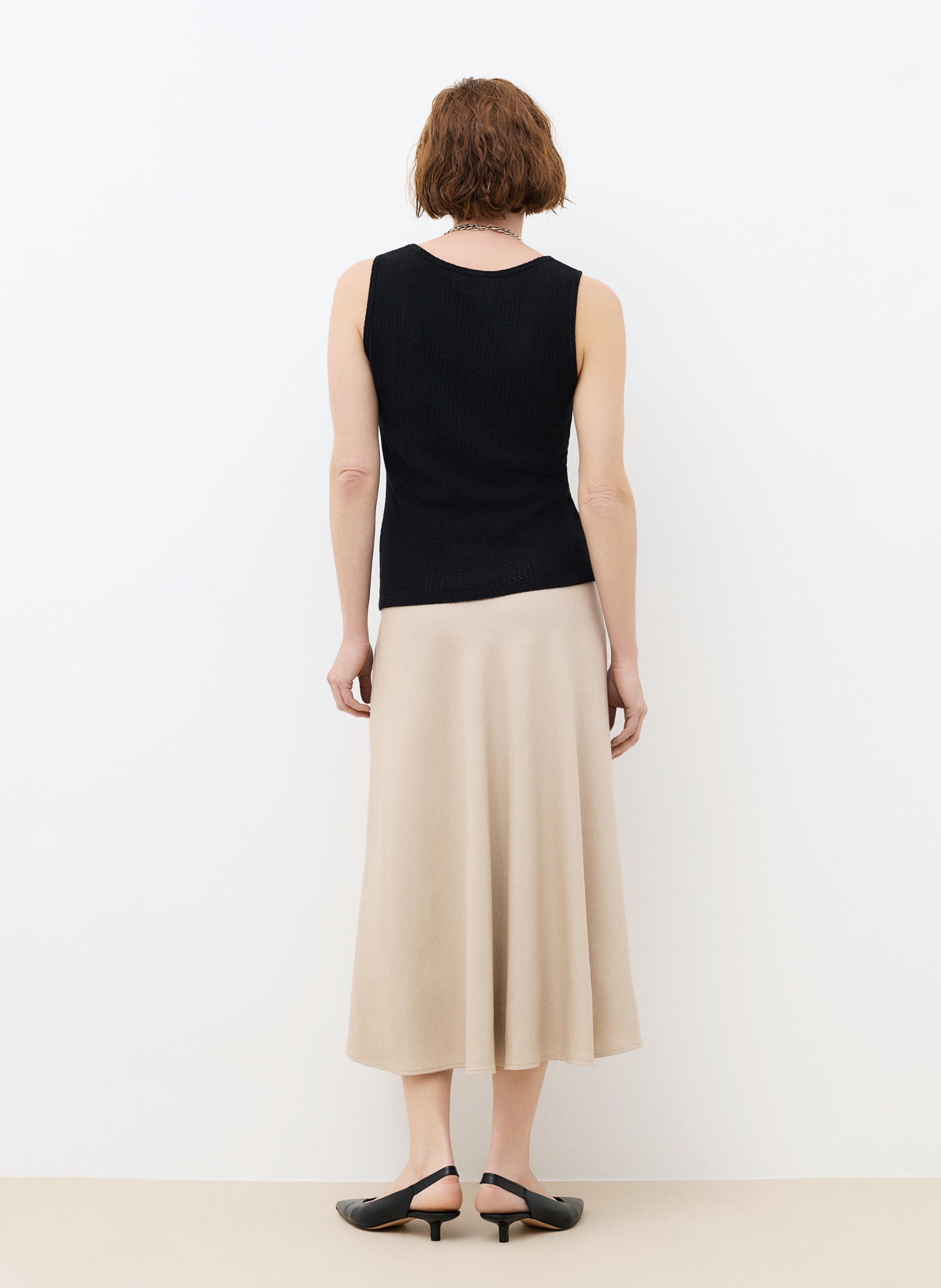 Débardeur col rond en coton CAROLL Noir