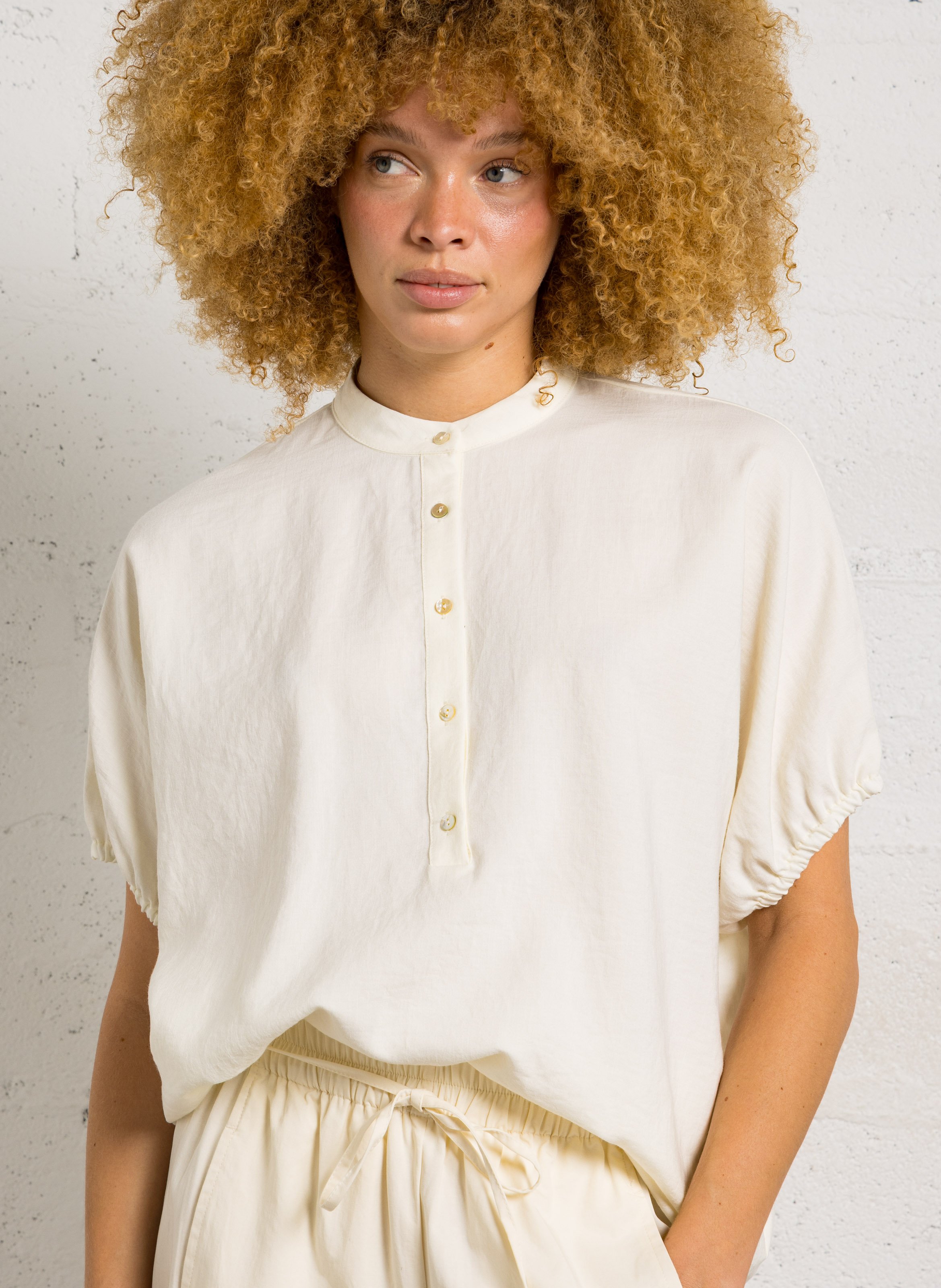 Blouse col rond JC SOPHIE Blanc