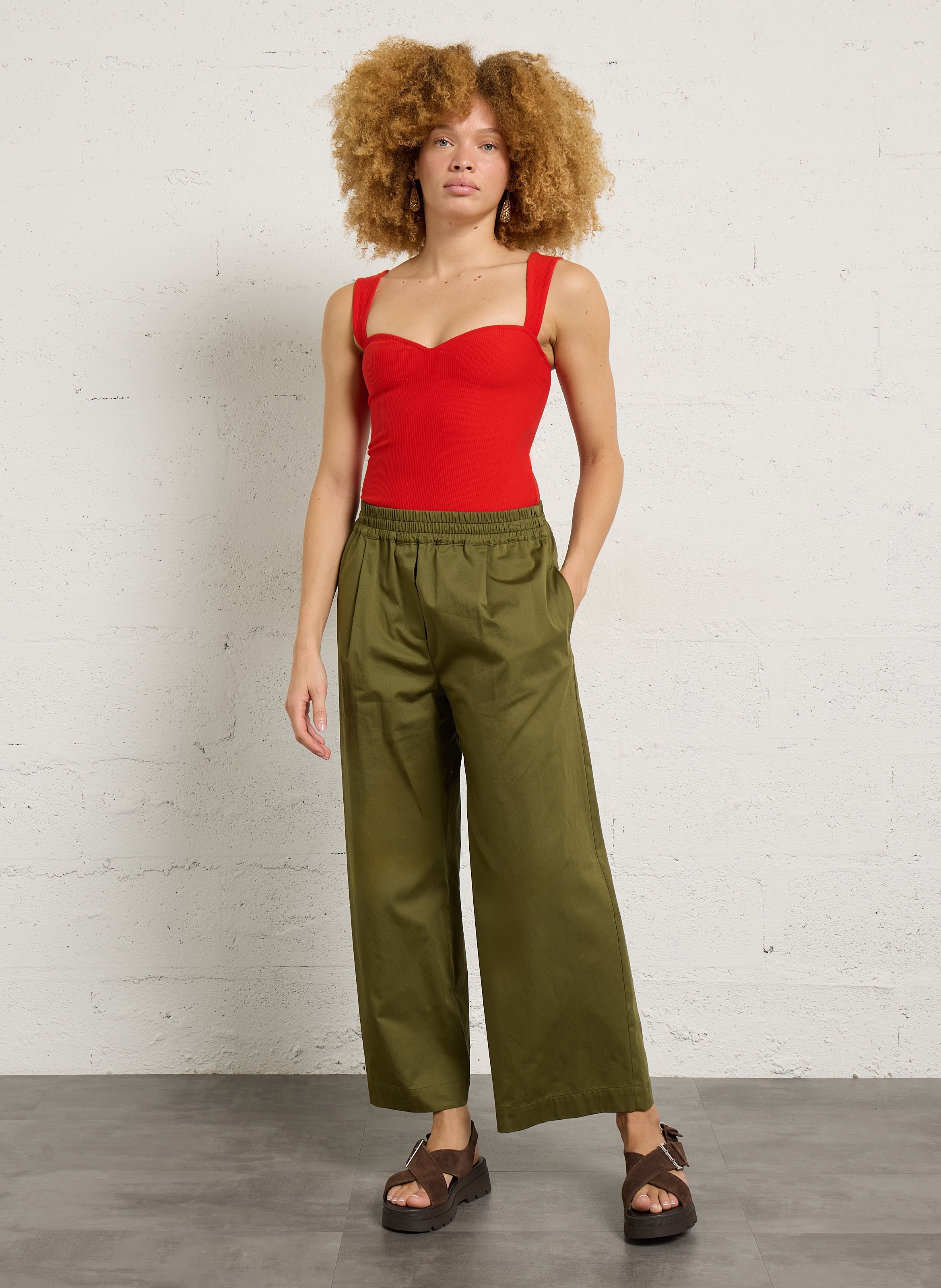 Boucles d'oreilles pendantes à strass - Look 1