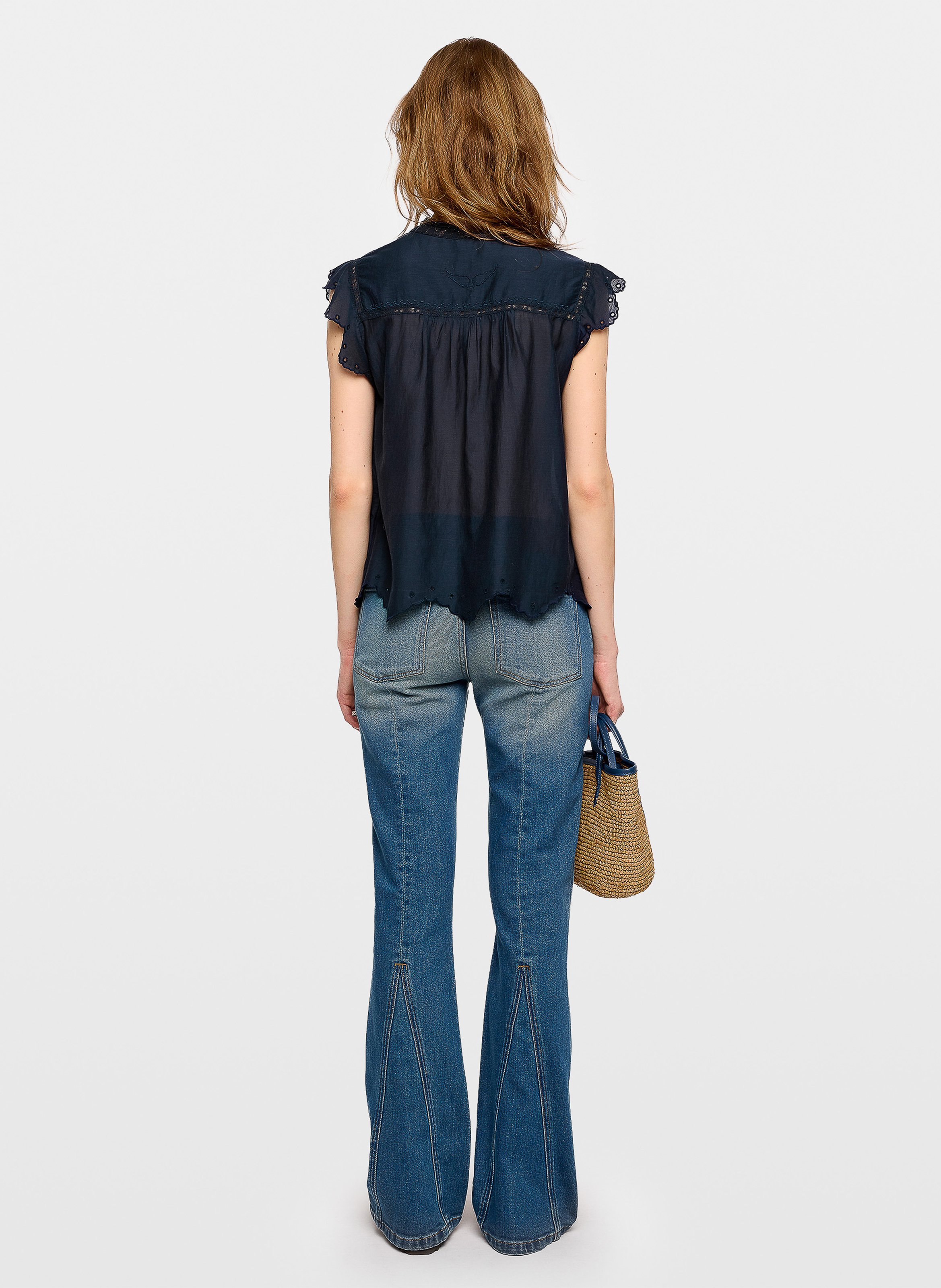 Katoenen blouse met ronde hals ZADIG&VOLTAIRE Blauw