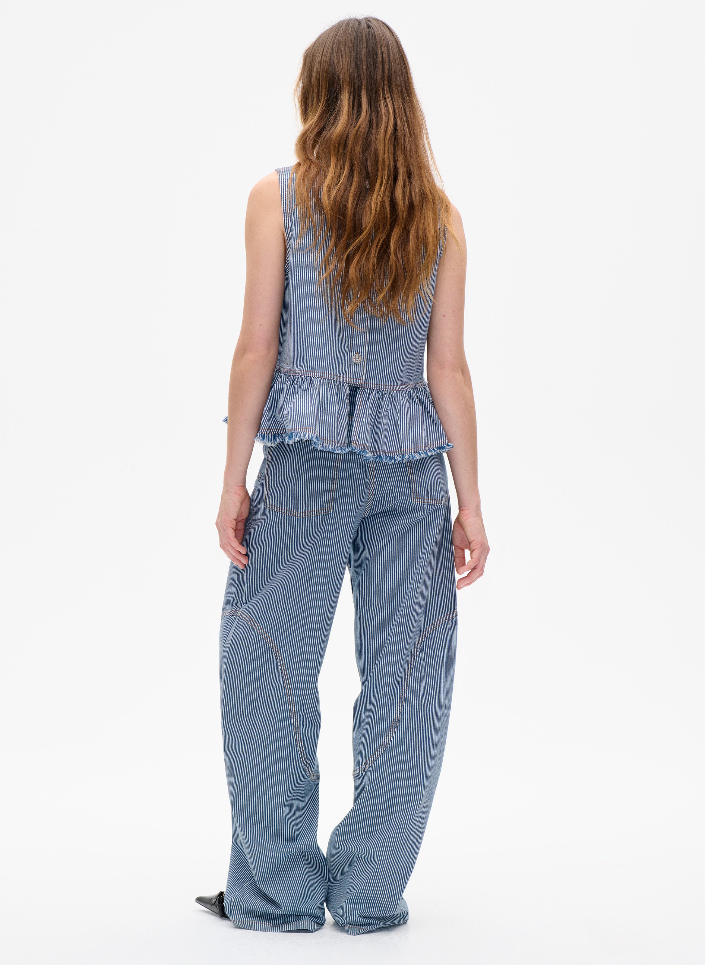 Oversized top met ronde hals van biologisch katoenmix. BAUM UND PFERDGARTEN Blauw