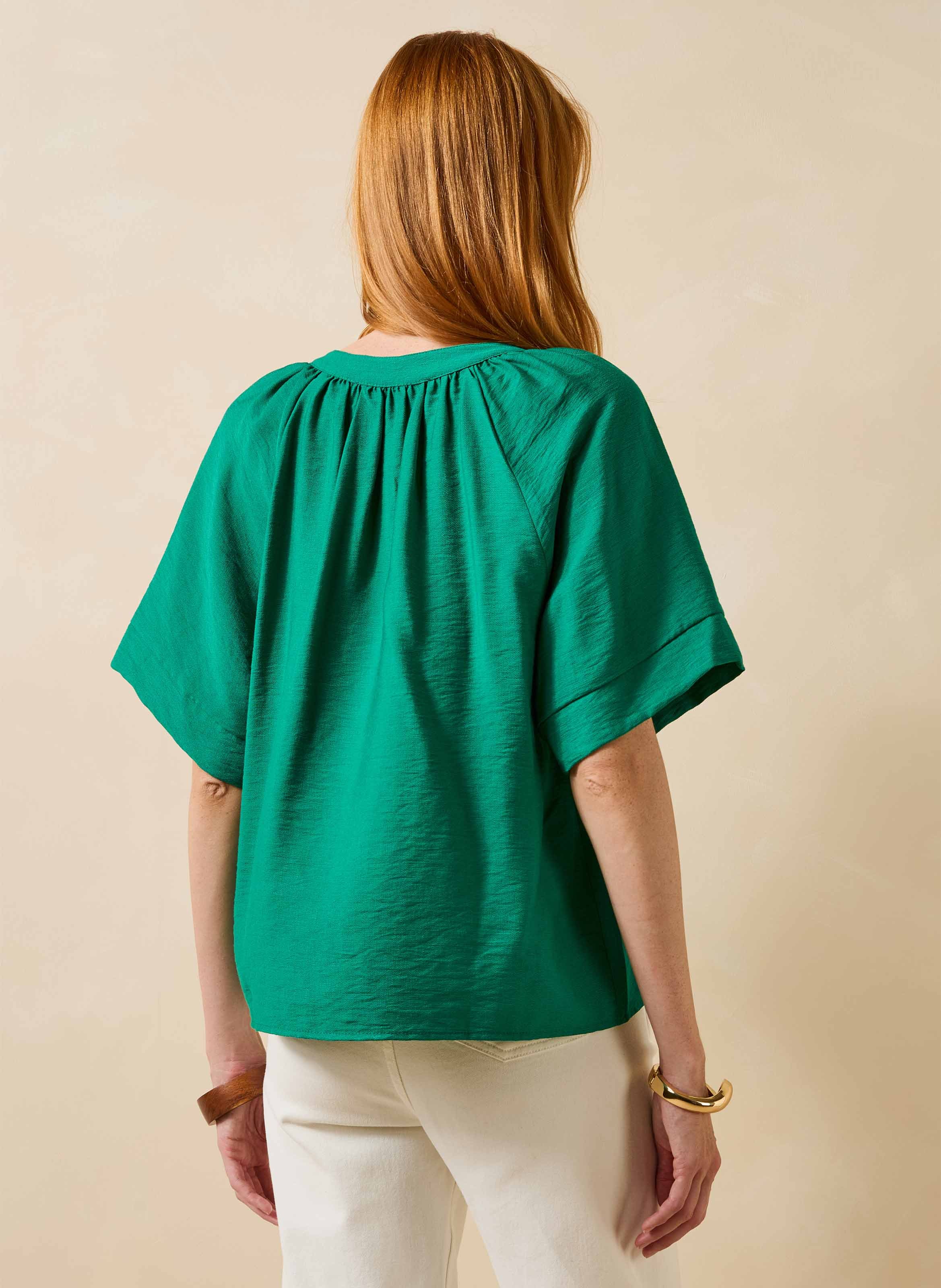 Round-neck top LA FEE MARABOUTEE Green