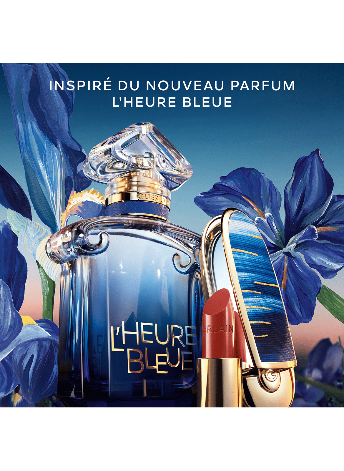 Rouge G - L’Heure BleueL’écrin bijou double miroir - Édition LimitéeLe rouge à lèvres soin personnalisable | Bleu iconique GUERLAIN Beauté