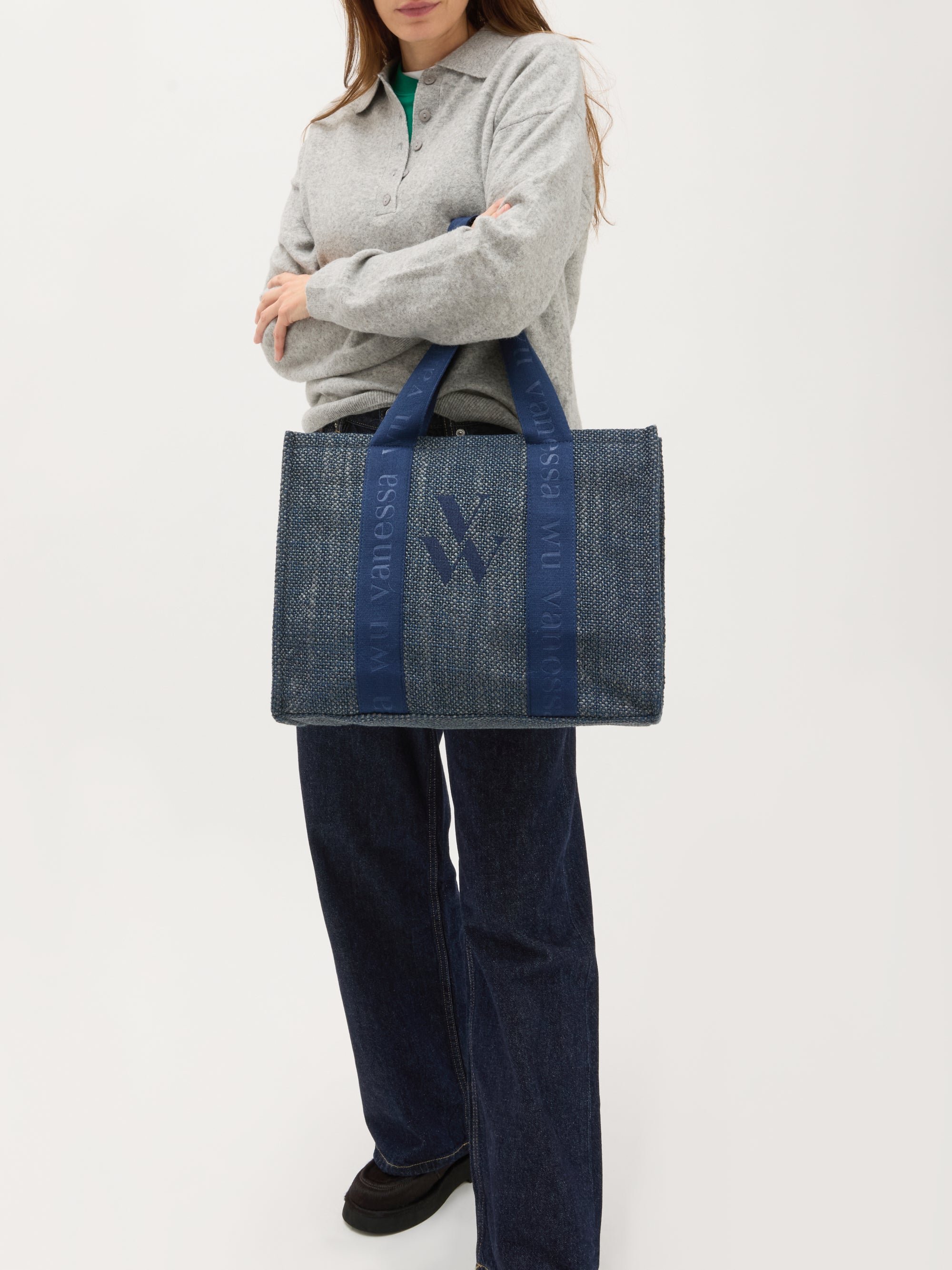 Oversized tote bag with handles | Blue VANESSA WU Women