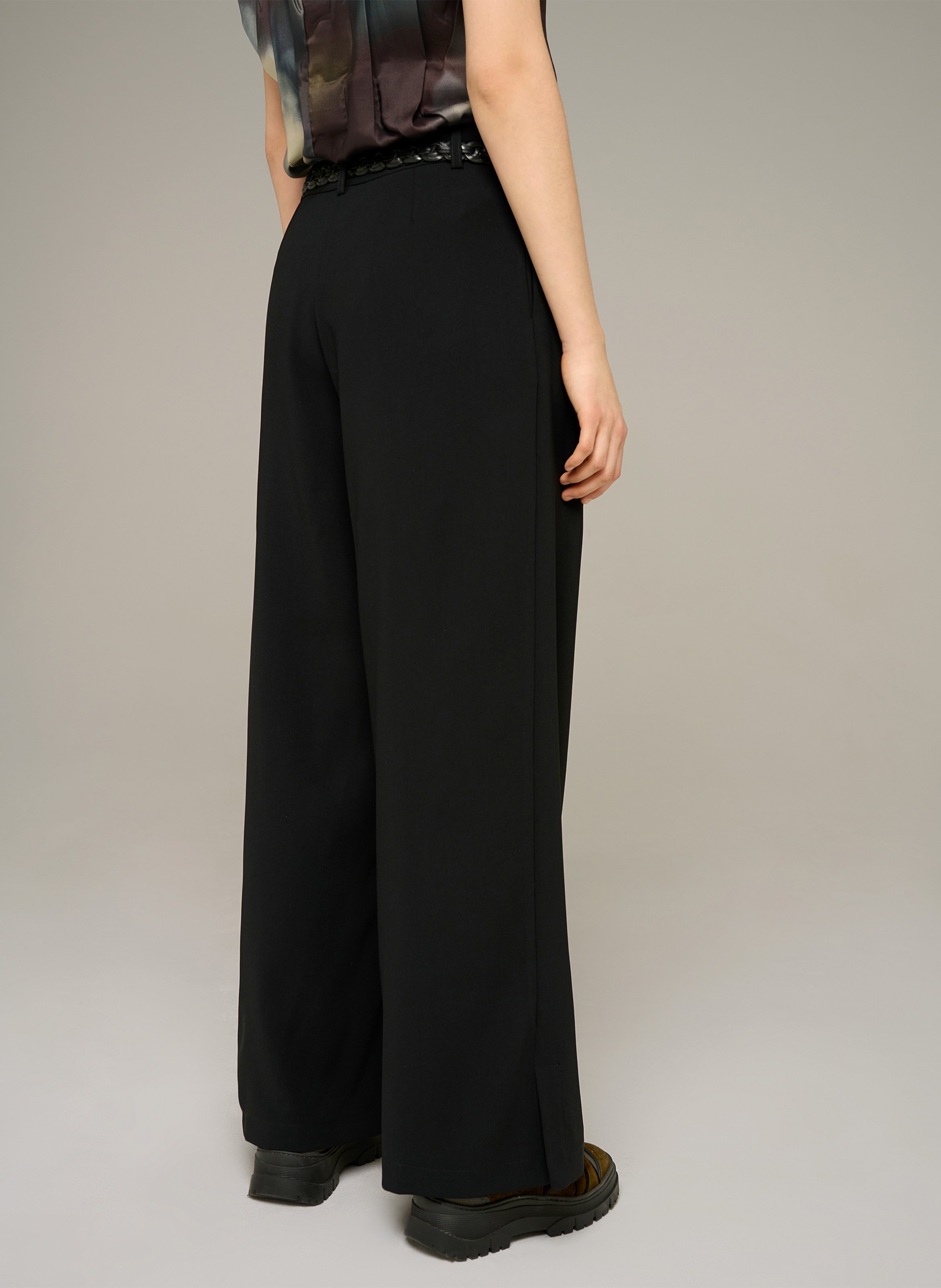 Pantalon taille haute large uni COTELAC ACOTE Noir