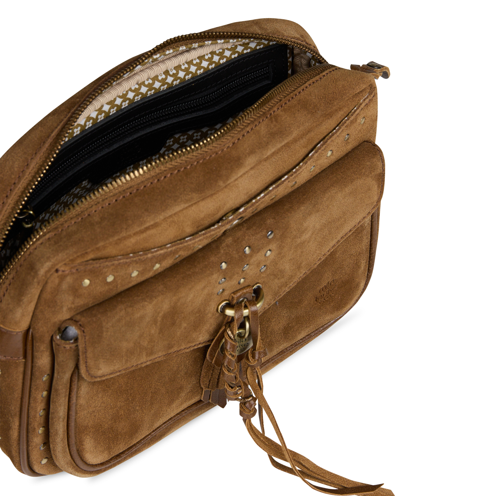 Leren schoudertas MILA LOUISE Beige