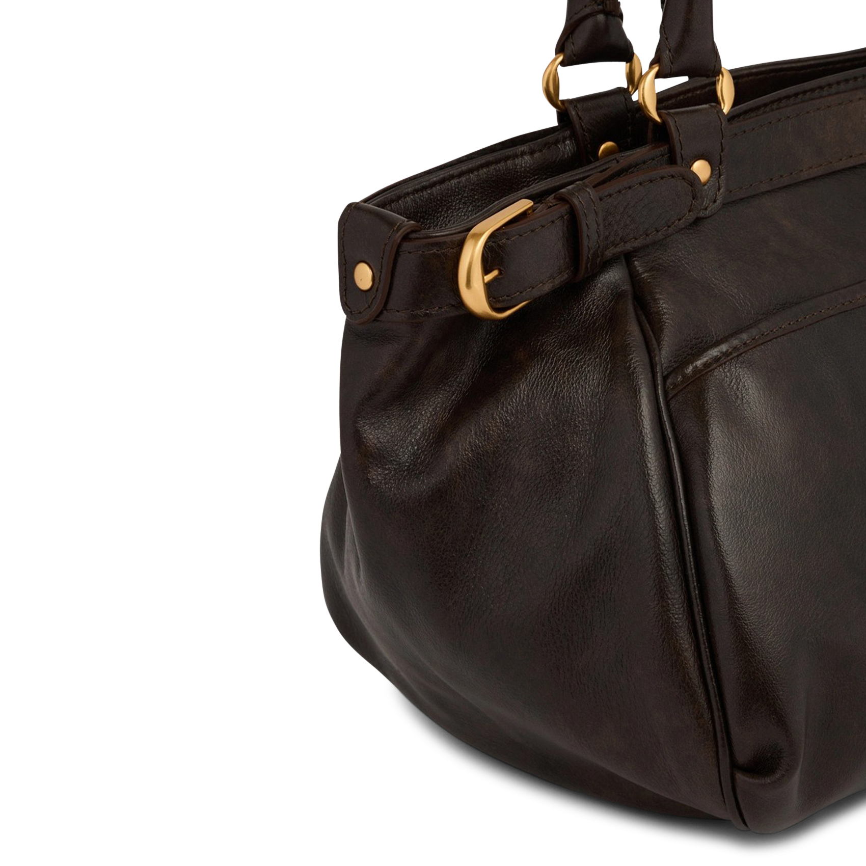 Leather shoulder bag VANESSA BRUNO Brown