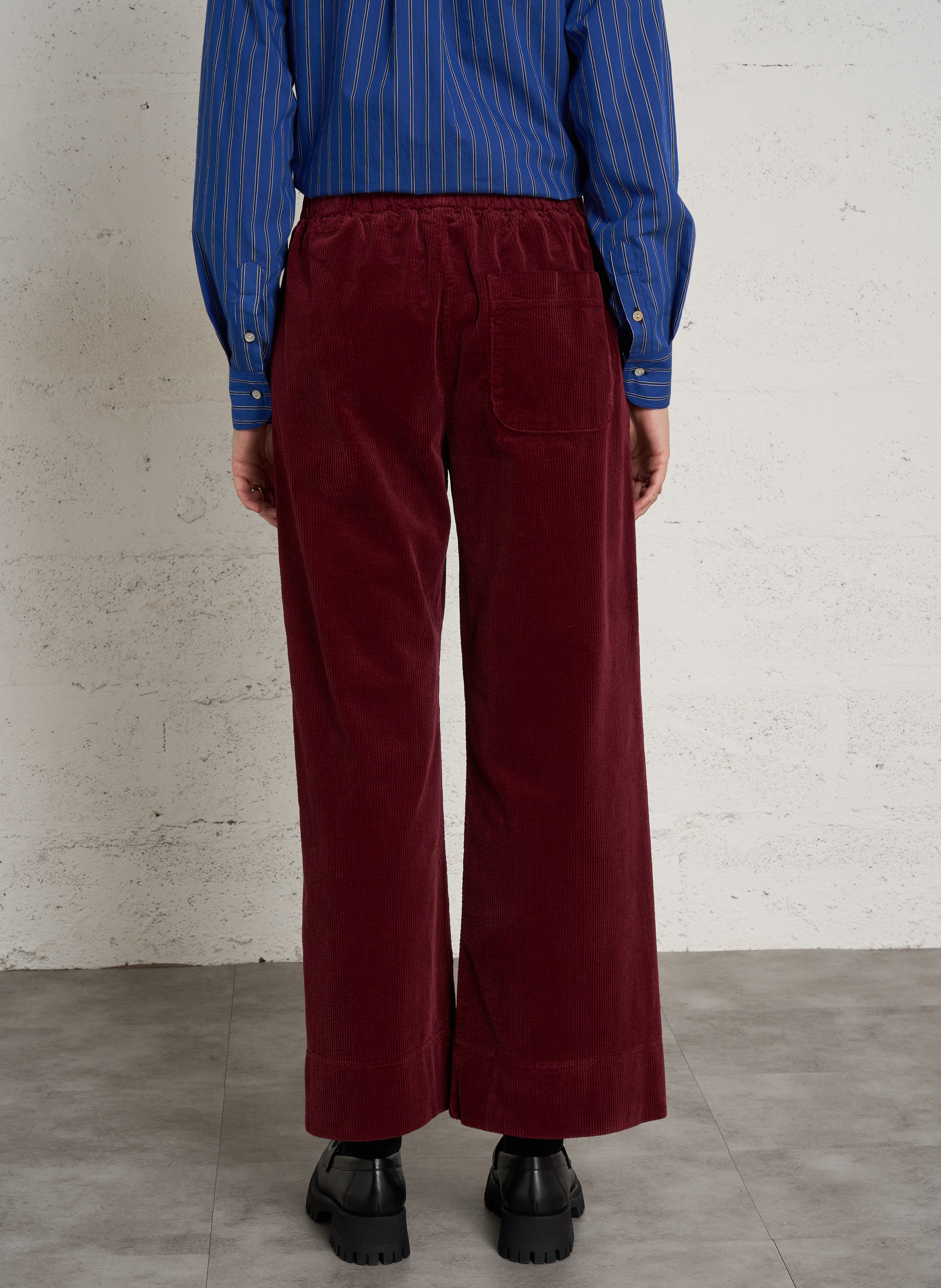 Wijde katoenen blouse met ronde hals en kraag HOD PARIS Blauw