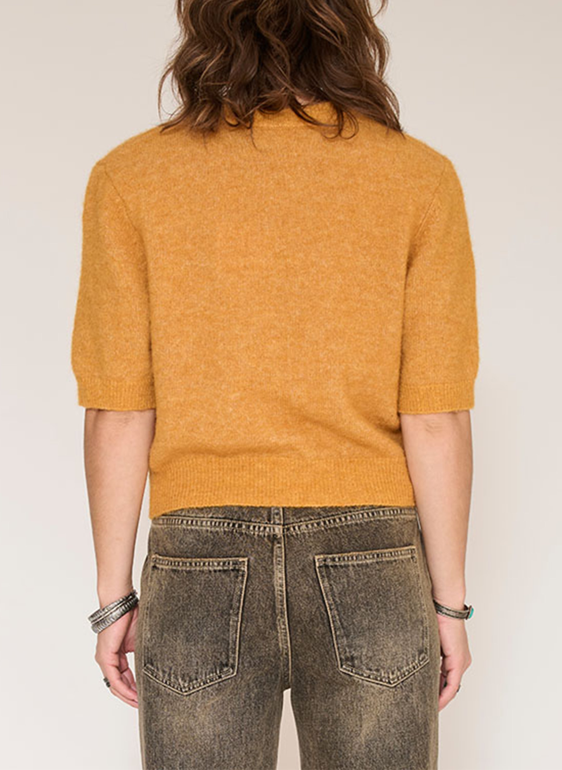 Kurzarm-Pullover aus Wollmischung MKT Gelb