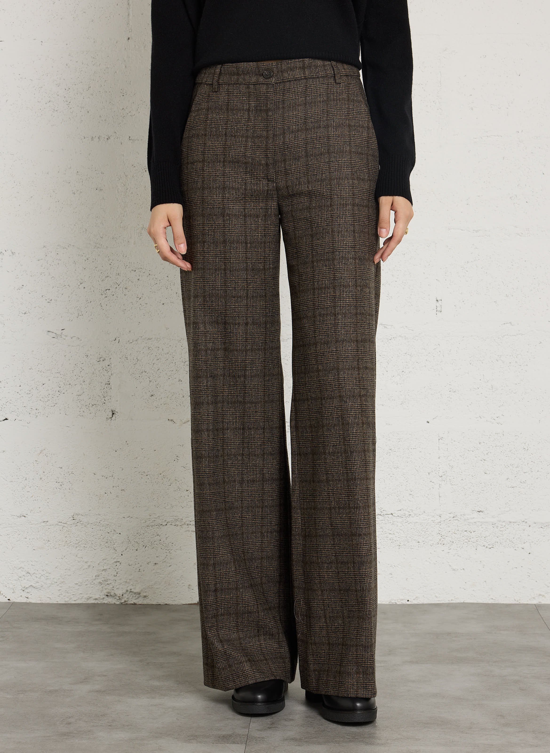 Karottenhose aus Woll-Mix HARTFORD Braun