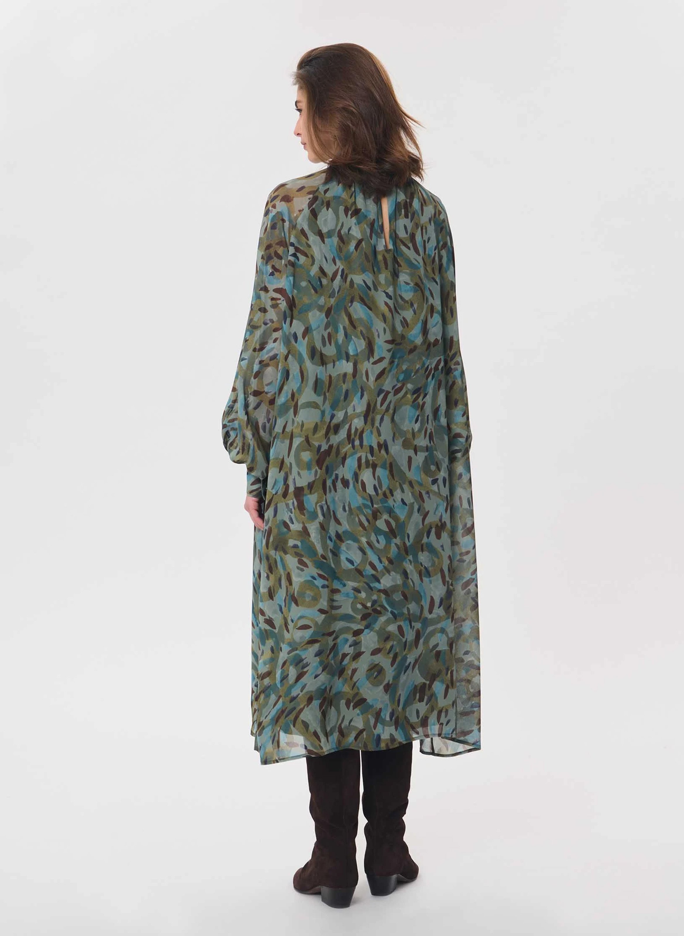 Robe fluide à imprimé fleuri TARA JARMON Bleu