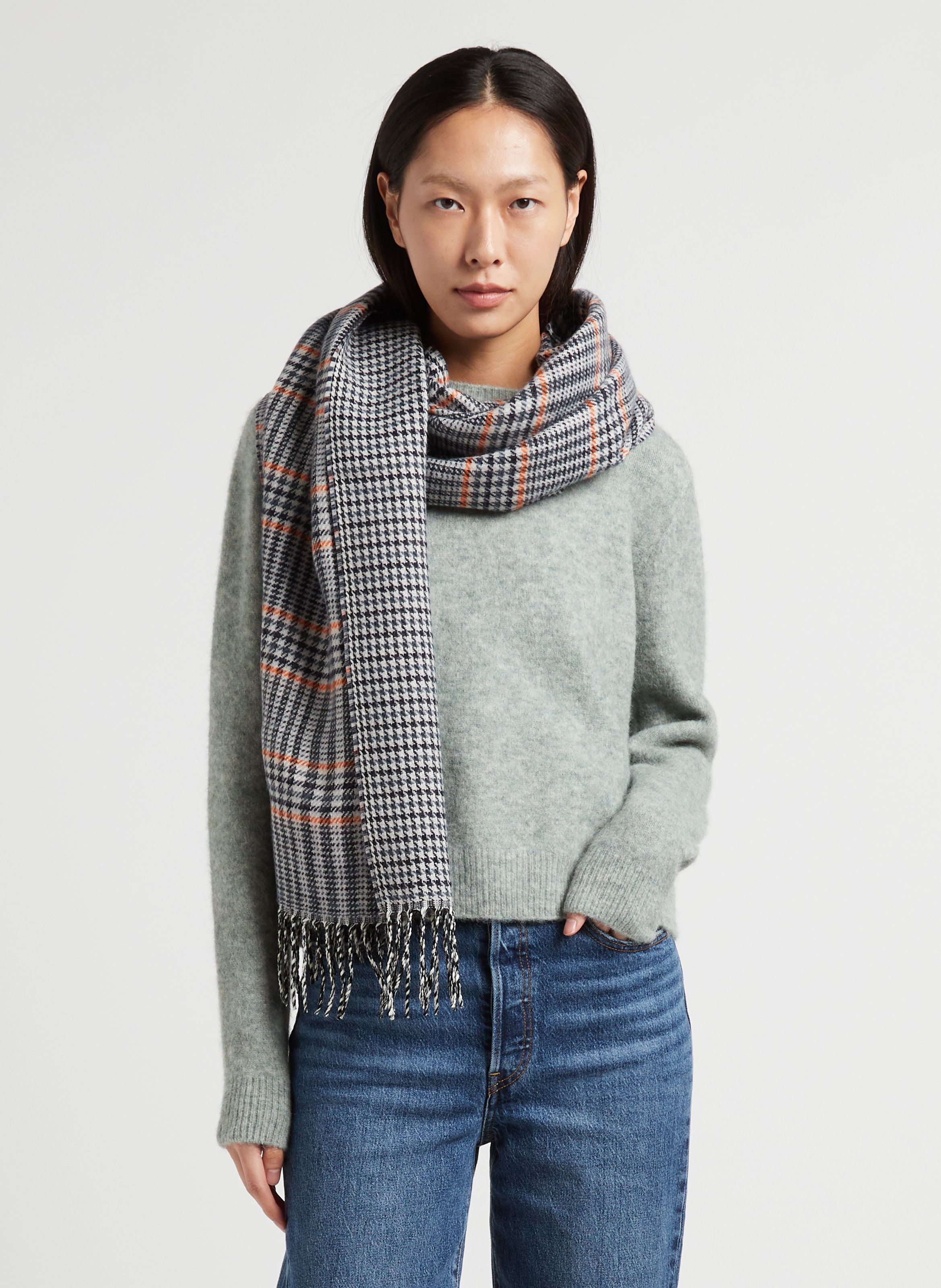 Grey check clearance scarf womens