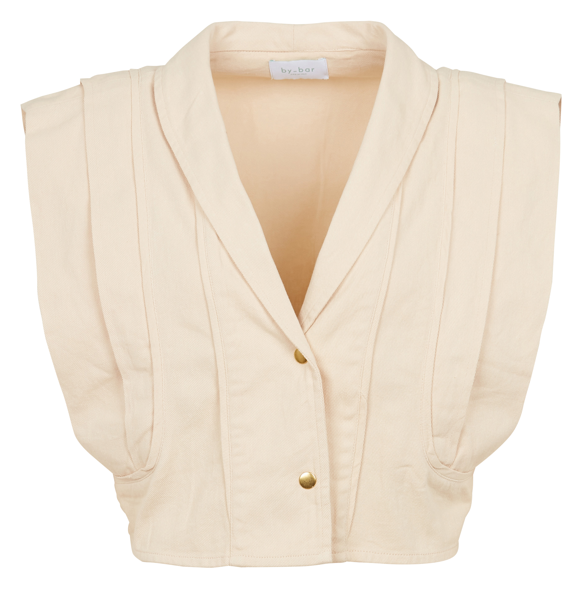 Katoenen jasje met V-hals BY BAR Beige