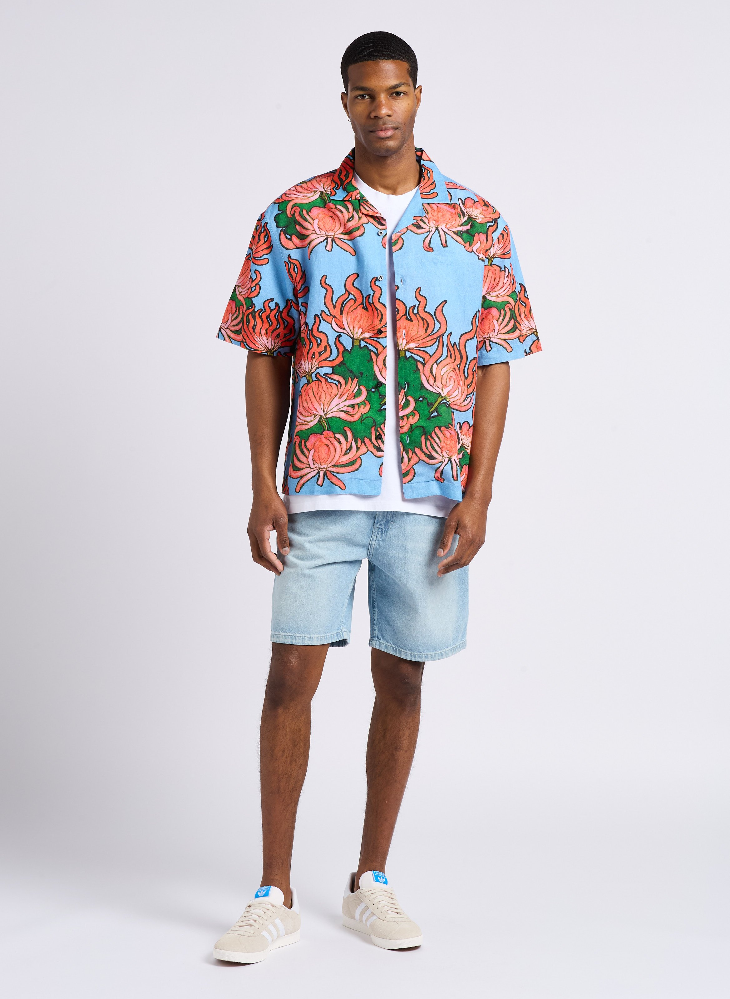 Short droit en coton EDWIN Bleu