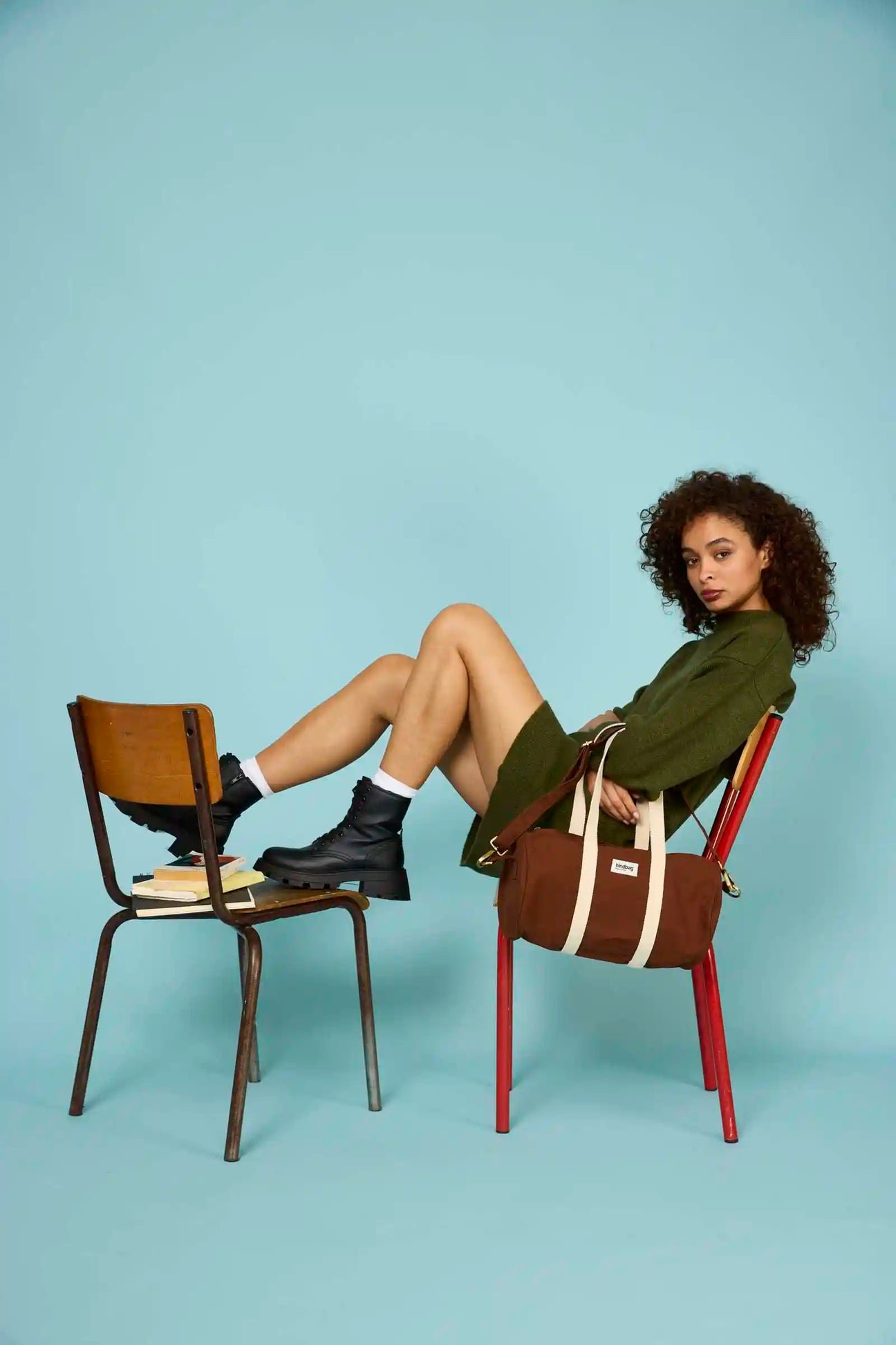 Cotton weekend bag HINDBAG Brown