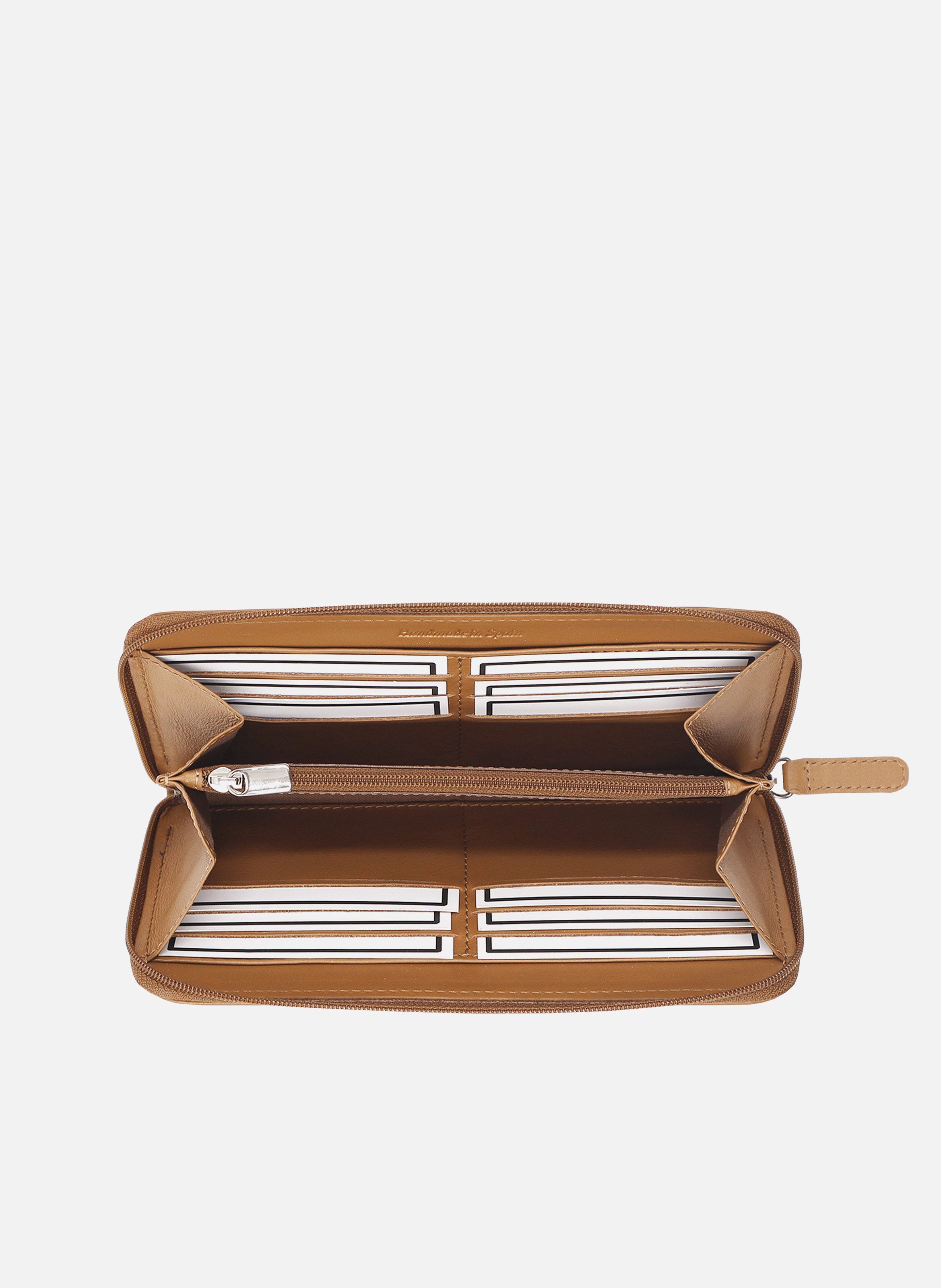 Leather multi-compartment wallet JULES & JENN Brown