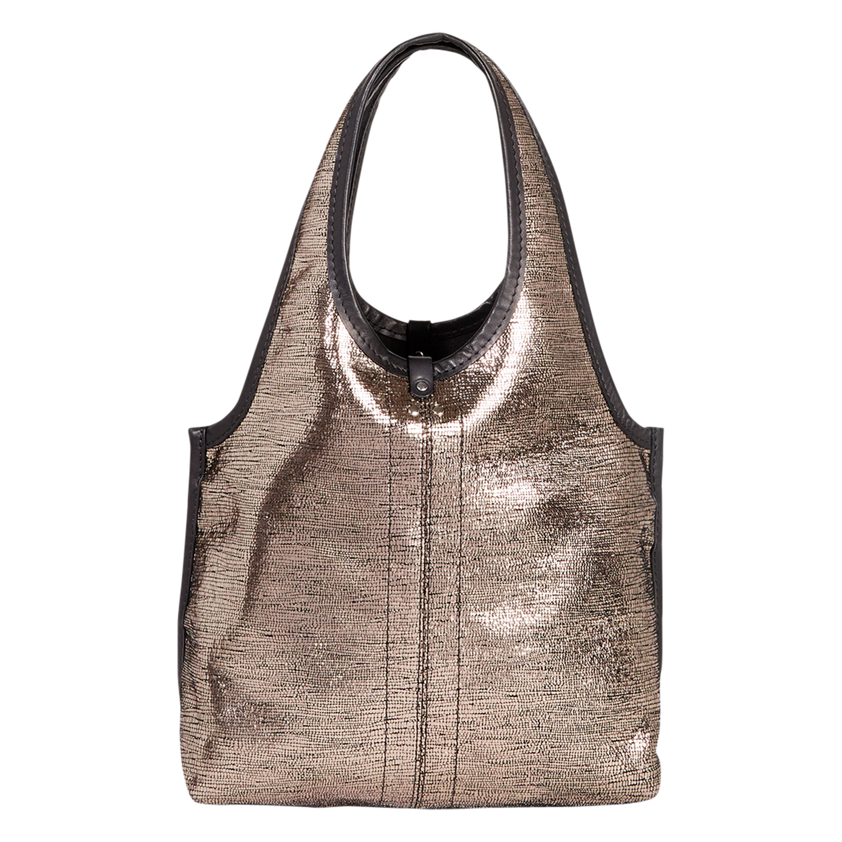 Metallic leather tote bag JEROME DREYFUSS Silver