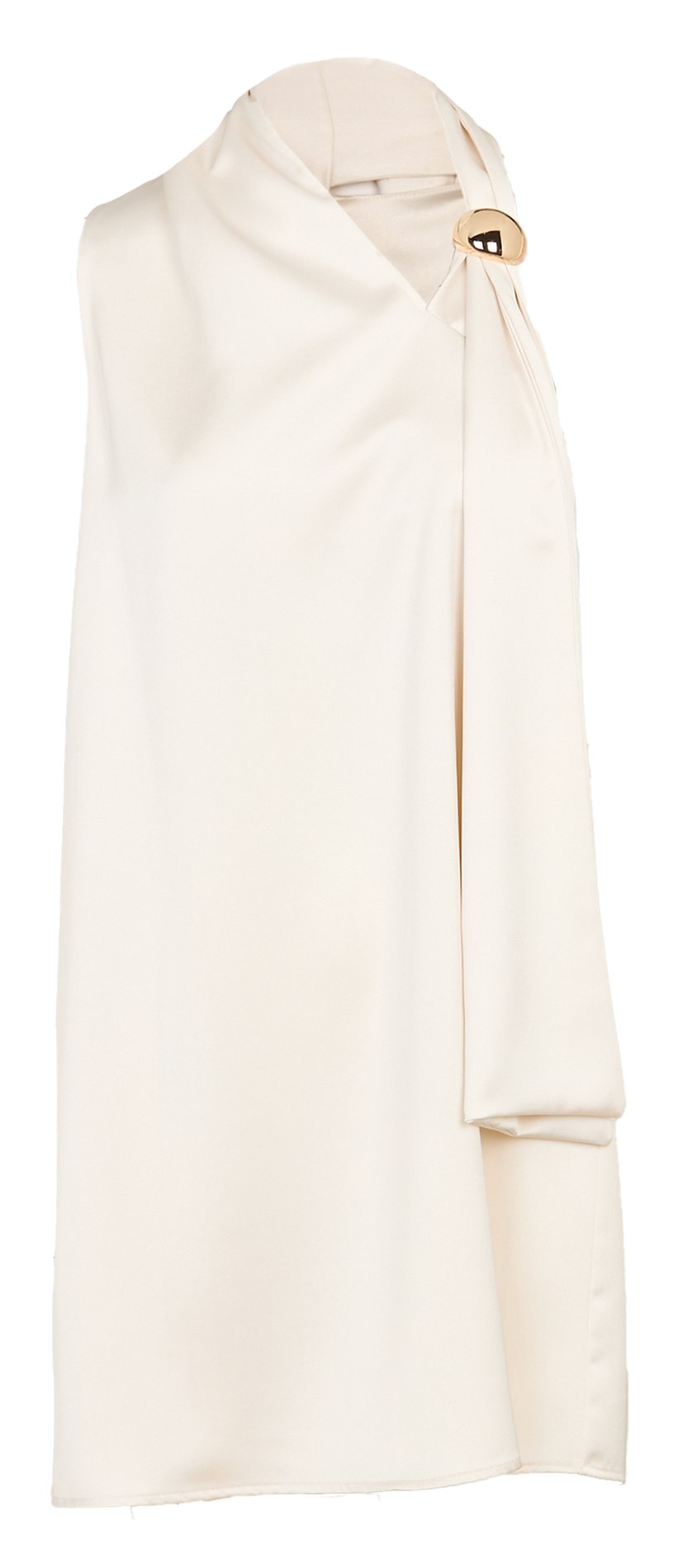 Short dress with scarf collar White