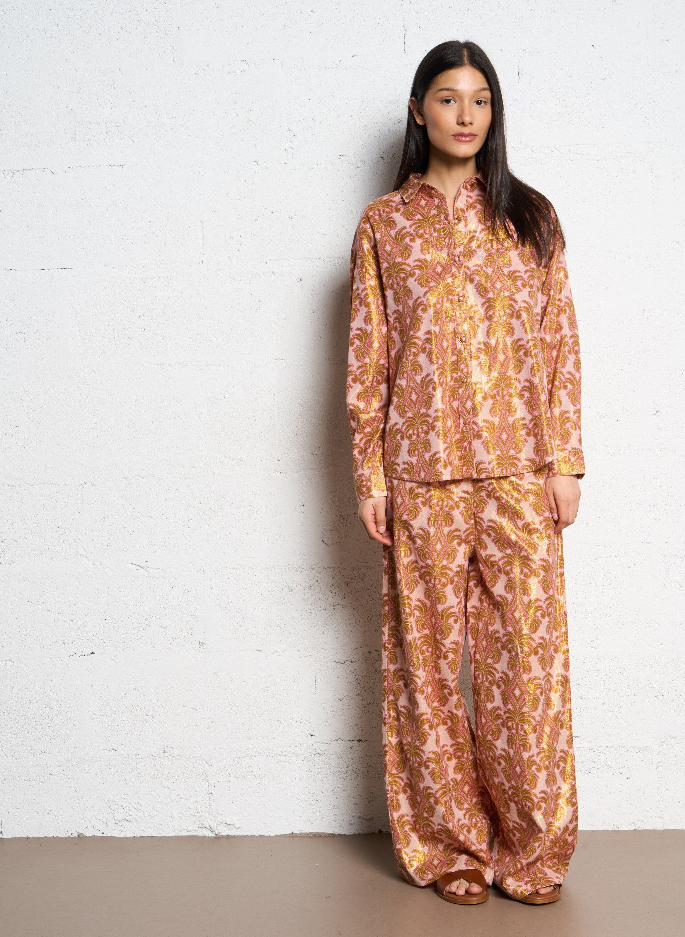 Chemise droite en coton mélangé LA PETITE ETOILE Doré