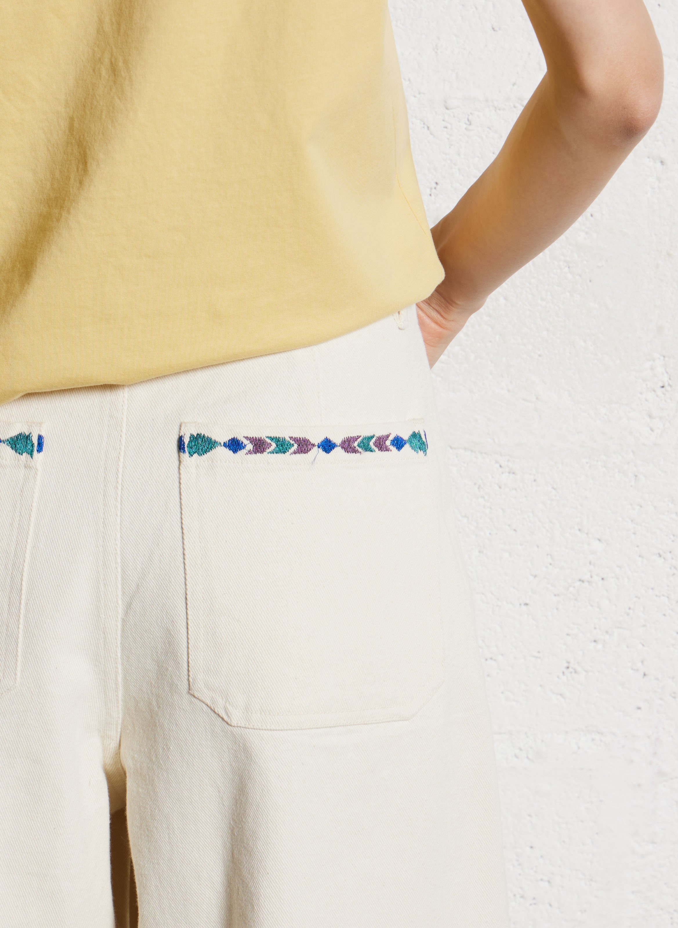 Jean large en coton LOLLYS LAUNDRY Beige