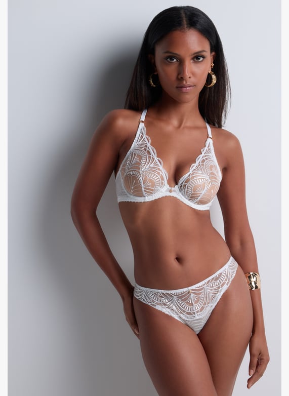 A la Folie kohl black underwired triangle bra | White by AUBADE A la Folie kohl black underwired triangle bra White