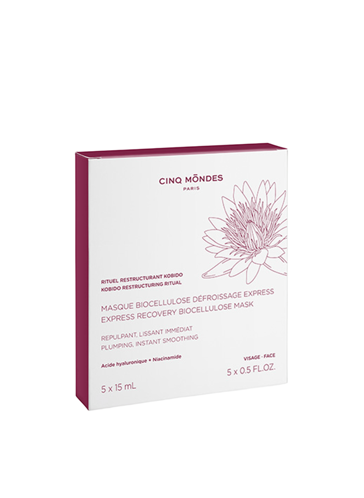 Biocellulose-masker voor een gladde huid CINQ MONDES No color