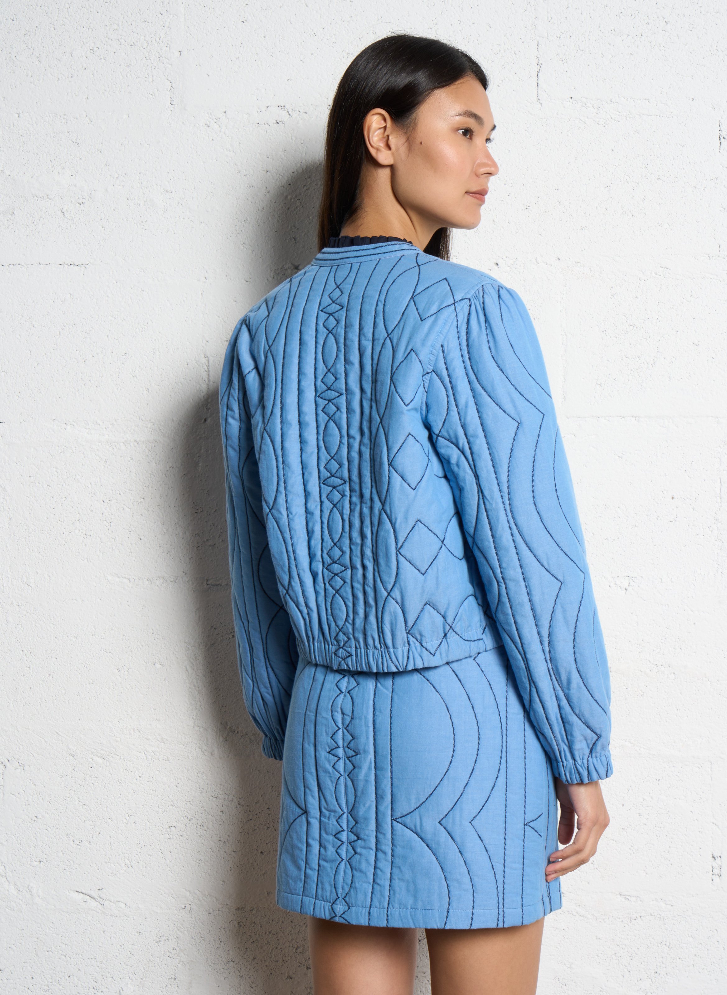 Veste réversible en coton I CODE Bleu