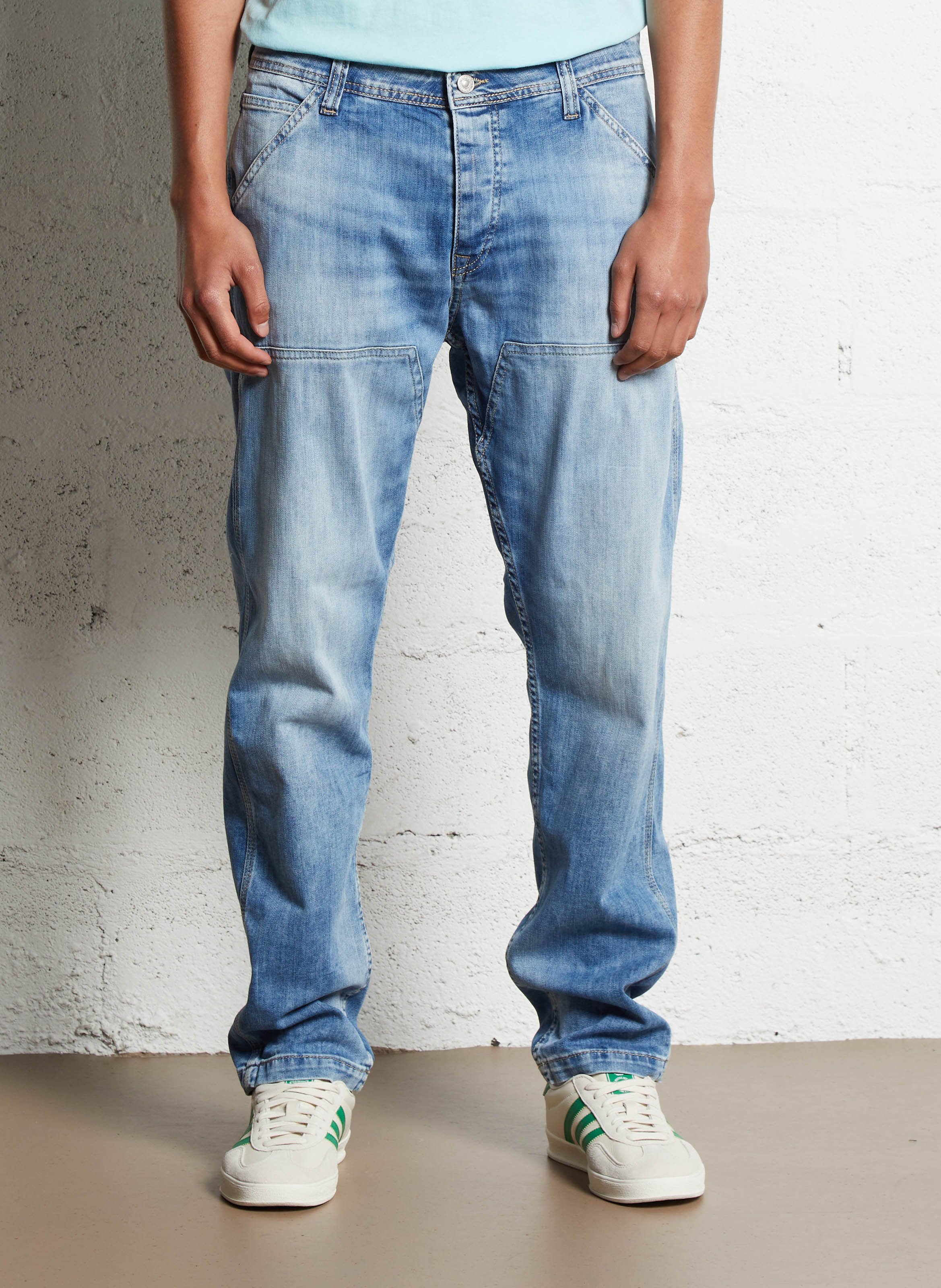 Cotton-blend straight jeans LE TEMPS DES CERISES Blue