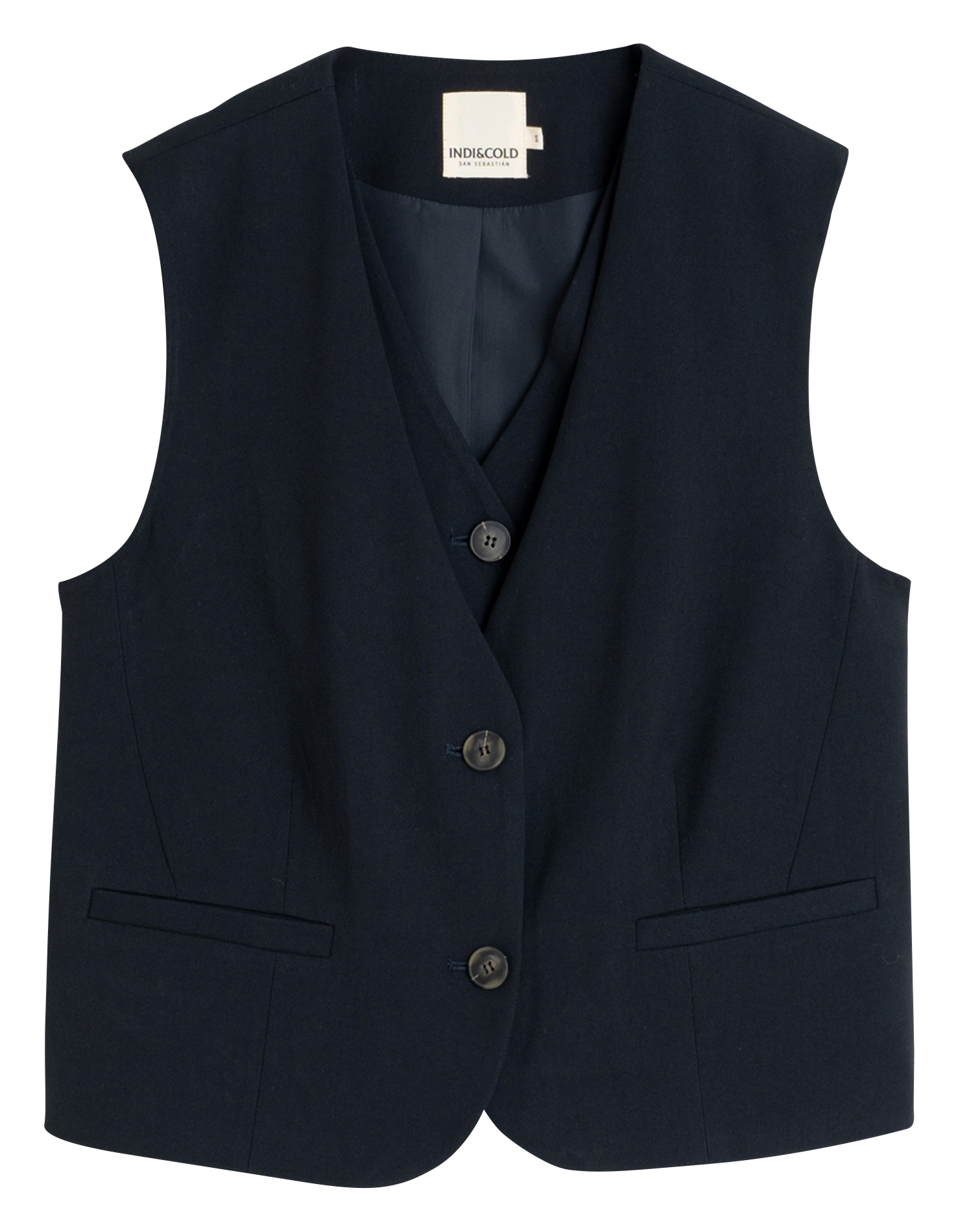 Gilet de tailleur col V INDI & COLD Bleu