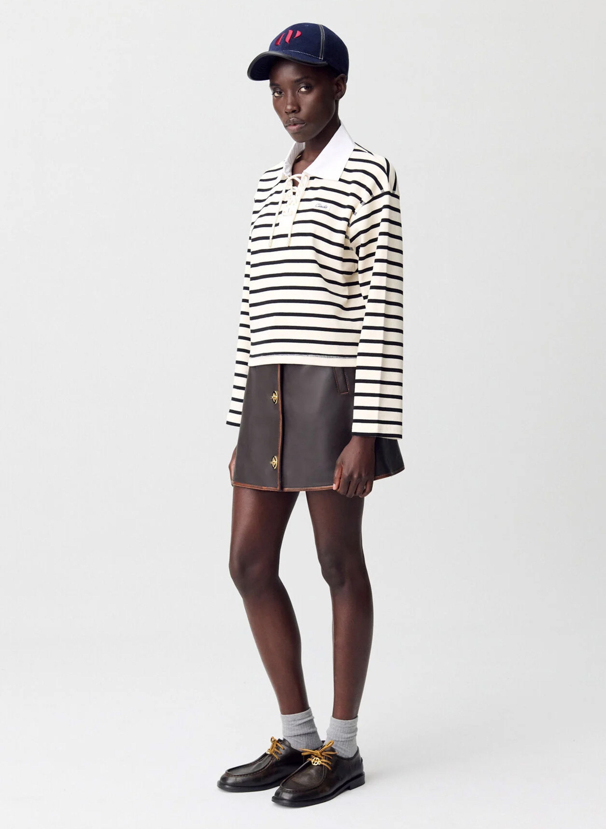 Gerade geschnittenes Baumwoll-T-Shirt mit Streifen CLAUDIE PIERLOT Mehrfarbig