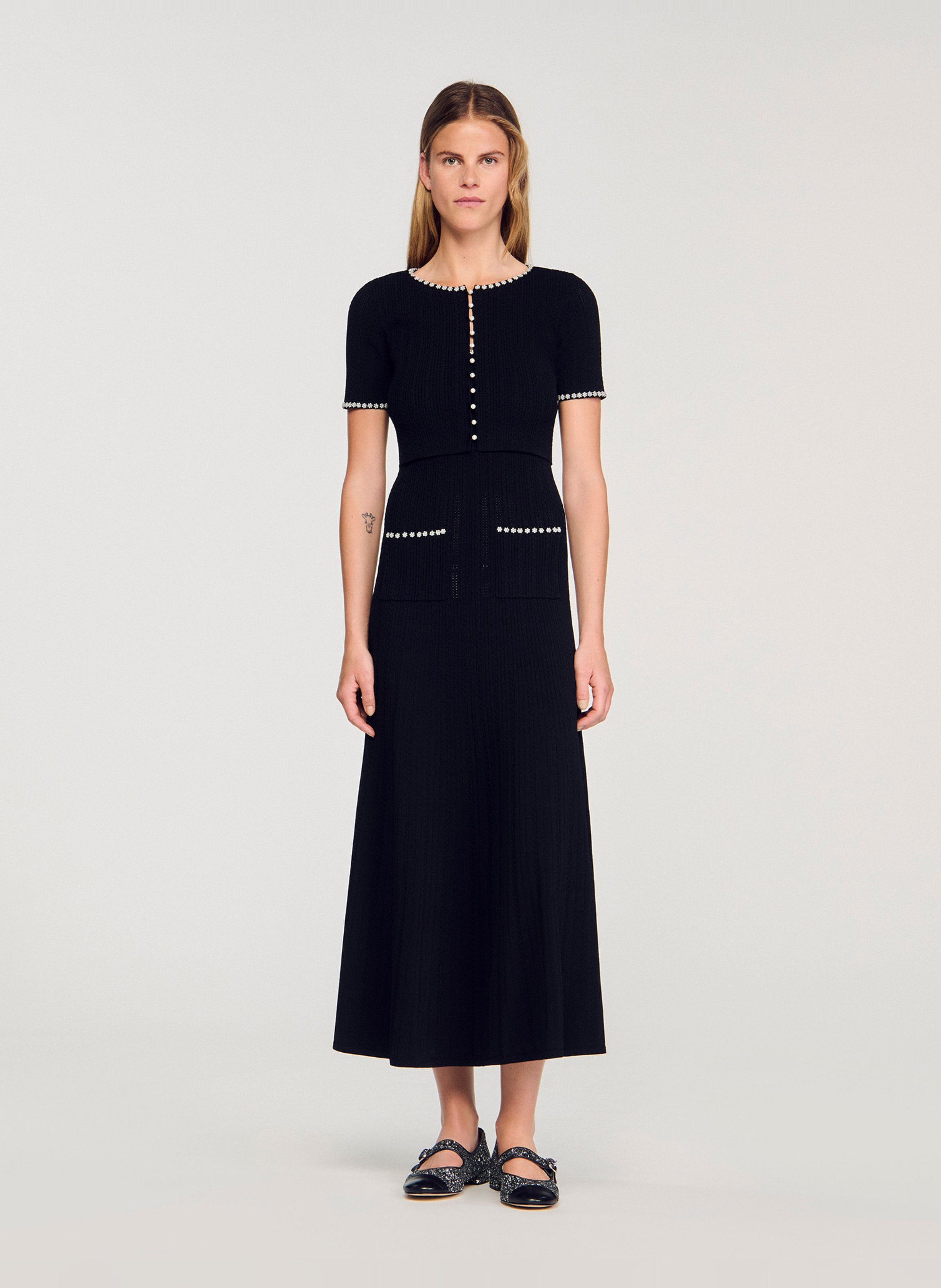 Gilet col rond  SANDRO Noir