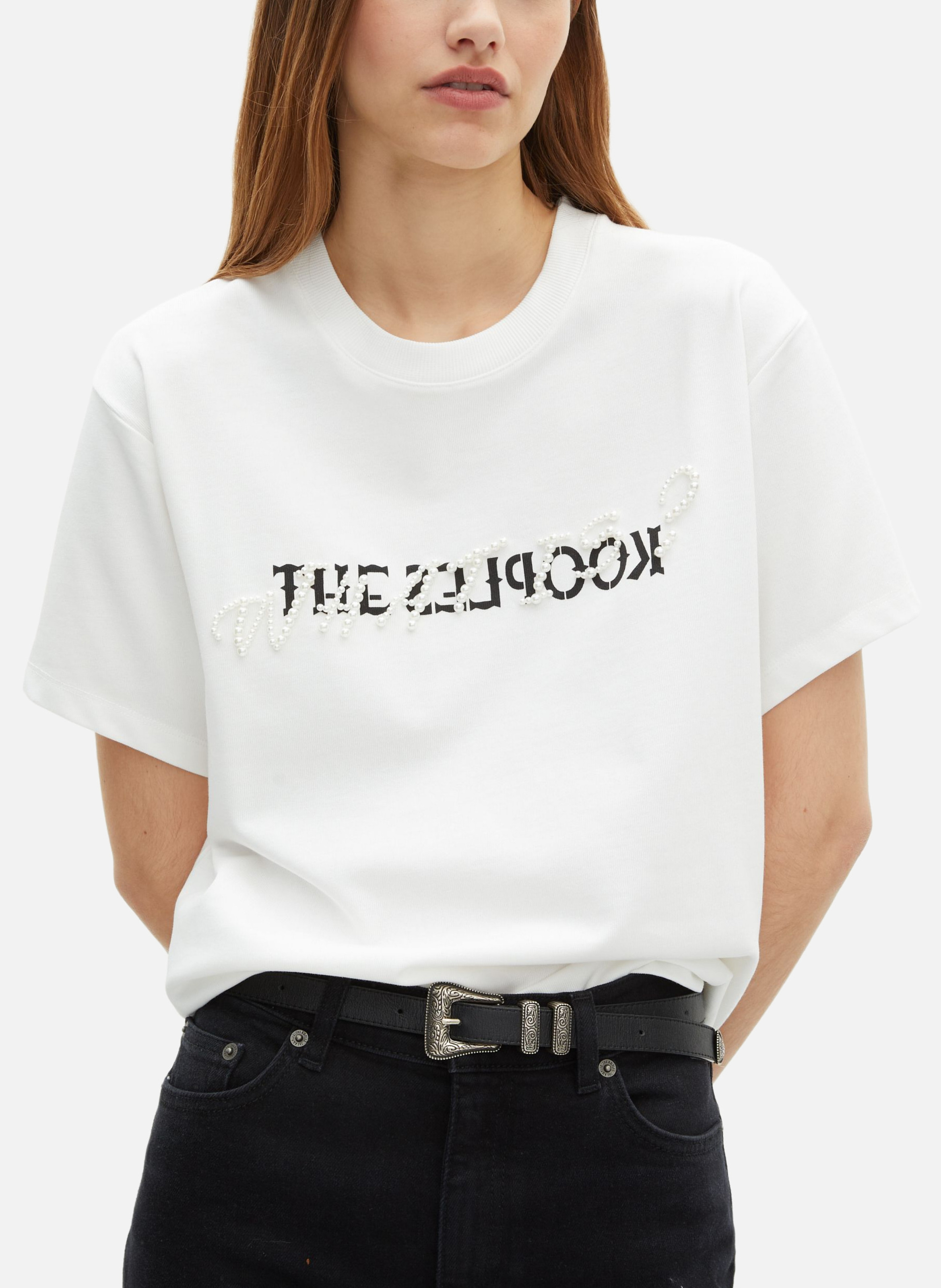T-shirt with pearls THE KOOPLES White