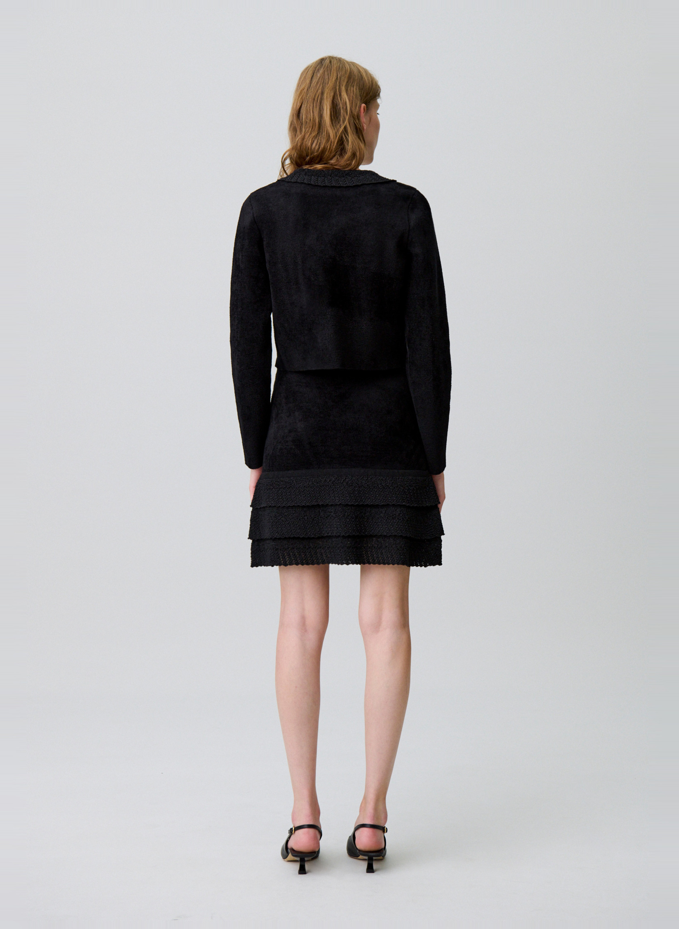 Korte rok van fluweelachtige stof CLAUDIE PIERLOT Zwart