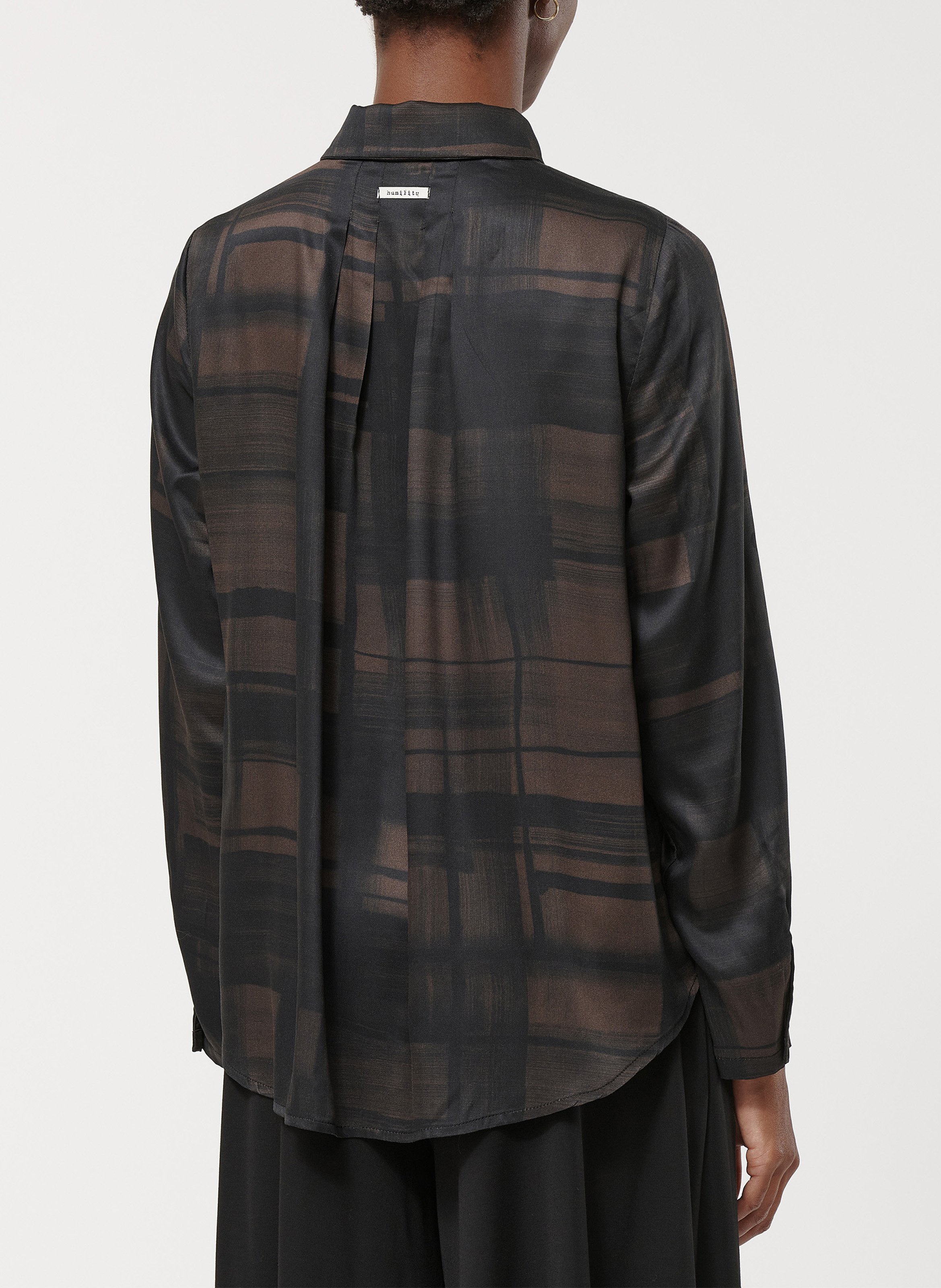 Chemise col classique imprimée HUMILITY Marron