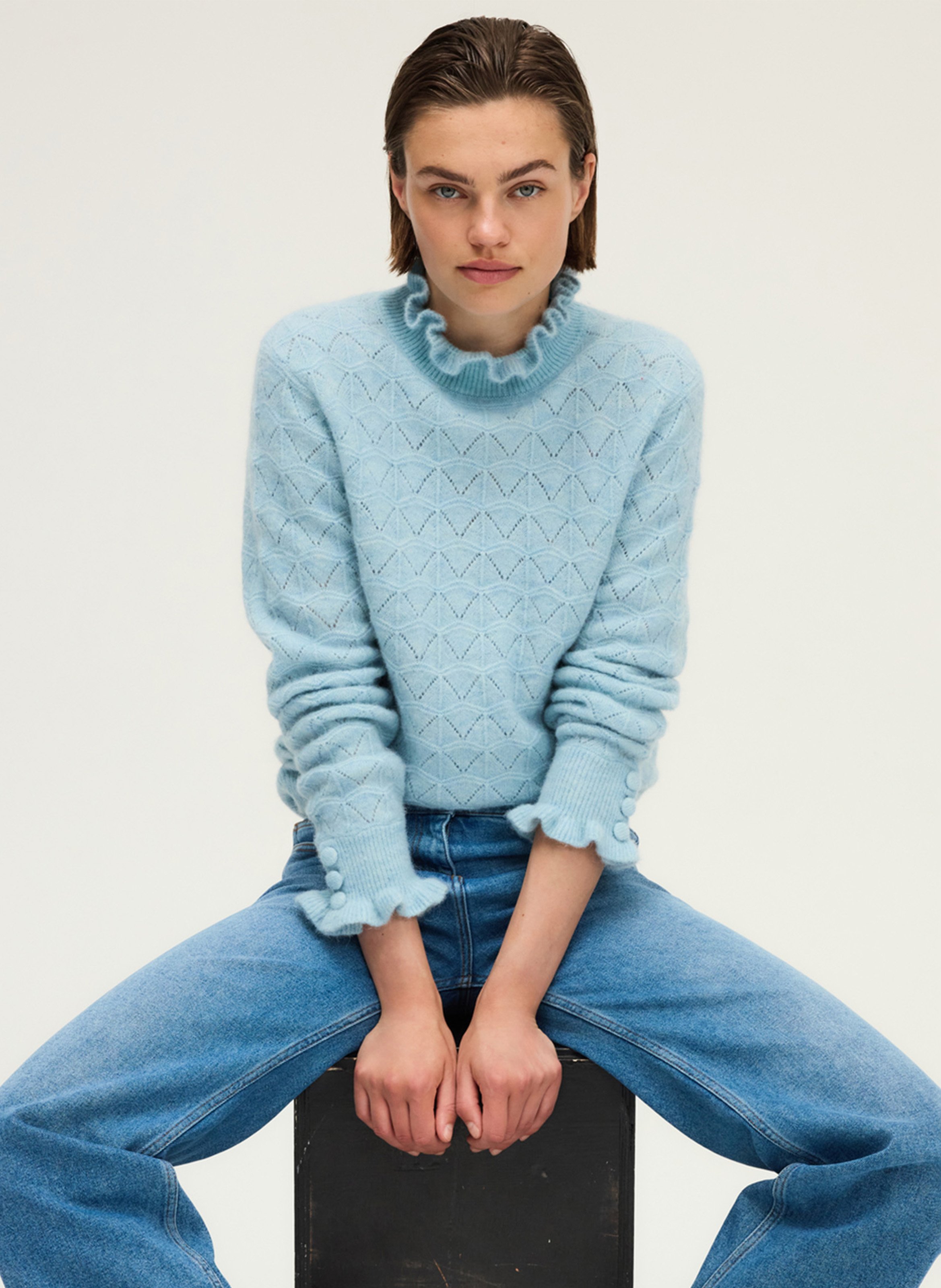 High-neck wool sweater PABLO