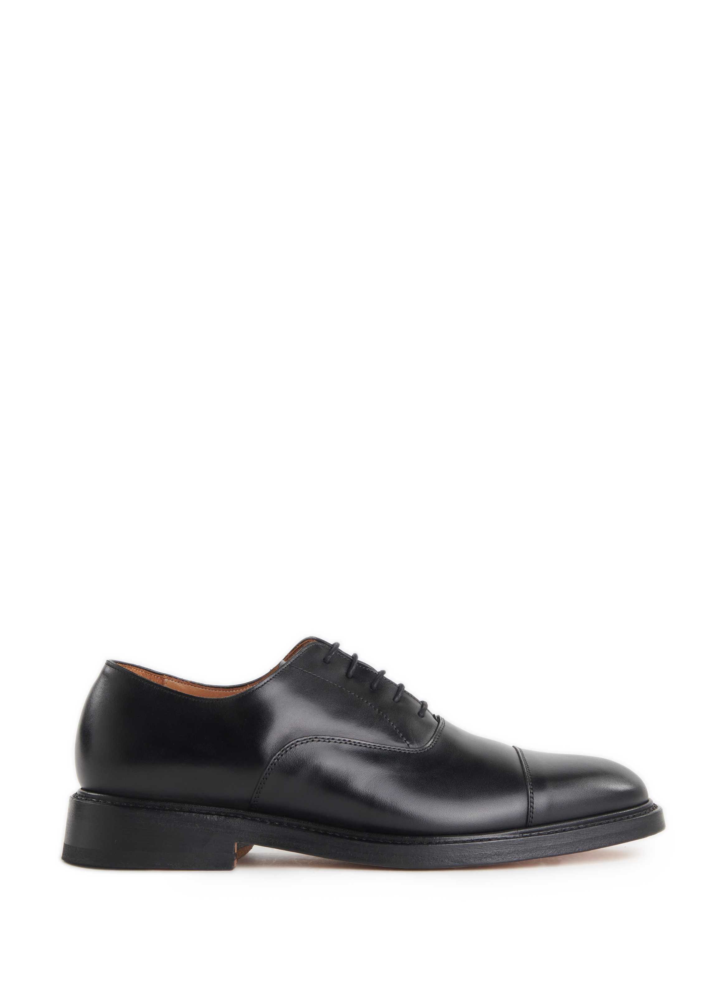 Plain leather Richelieu loafers SAISON 1865 Black