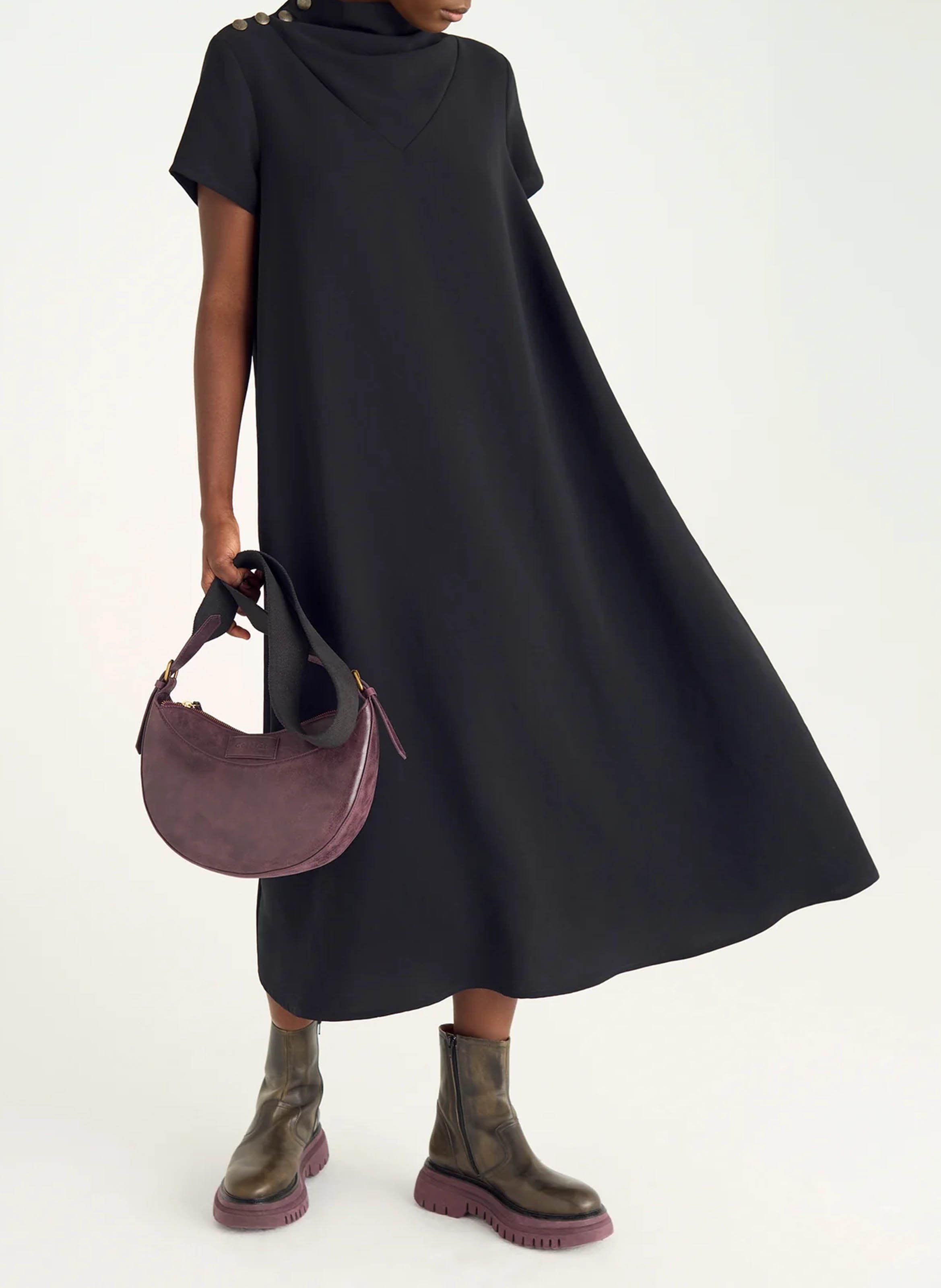 Robe midi col montant COTELAC Noir